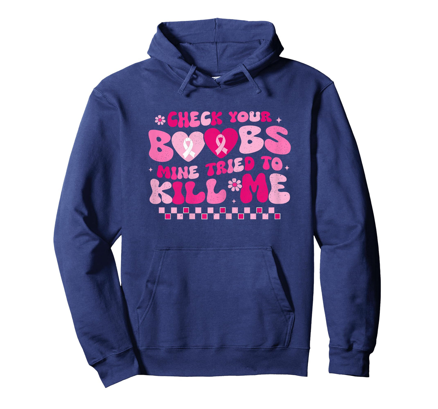 Check Your Boobs Mine Tried To Kill Me Breast Cancer Support T-Shirt