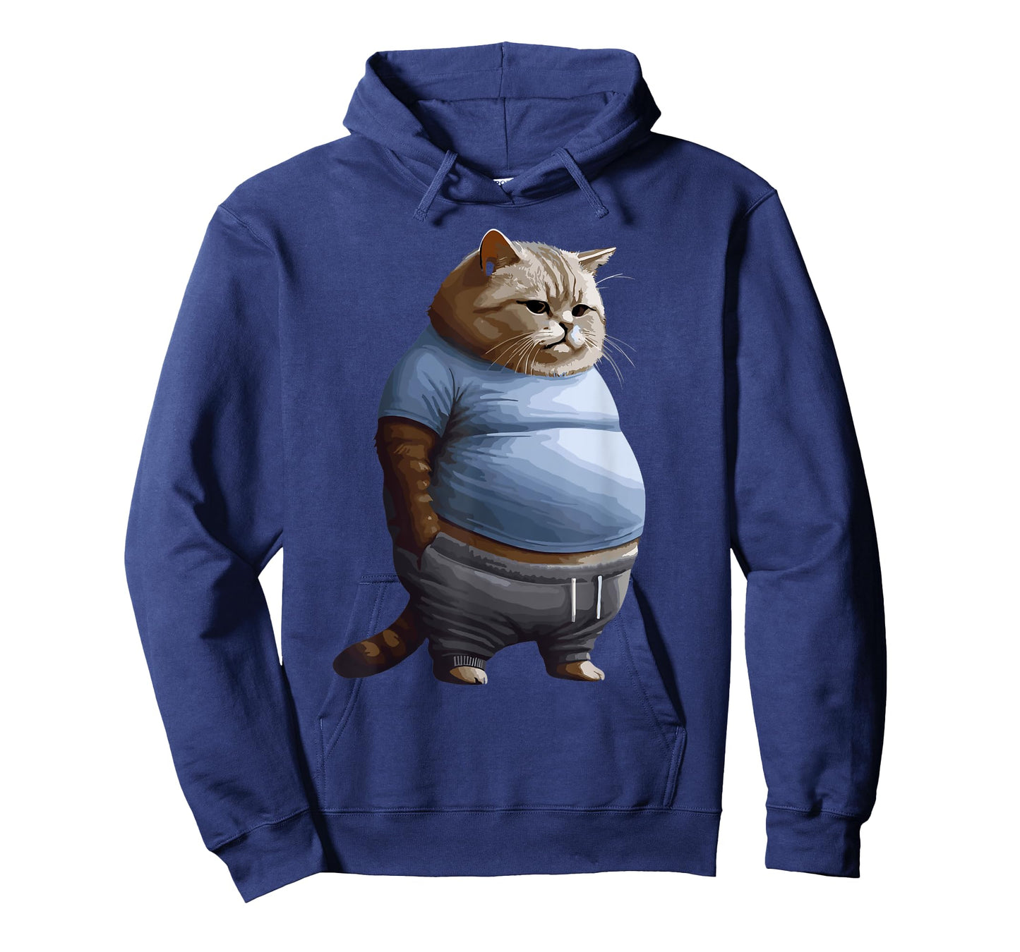 Funny Fat Sad Cat Art Design Fat Kitten Cat Lover Fat Cat T-Shirt