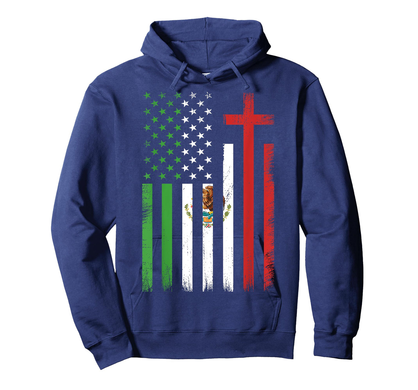 USA Flag Mexican American Christian Cross Mexico America T-Shirt