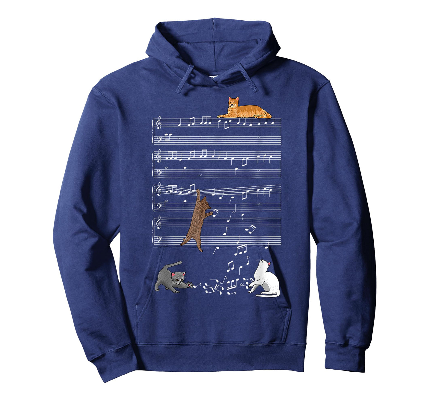Cute Cat Kitty Playing Music Clef Piano Musician Art T-Shirt