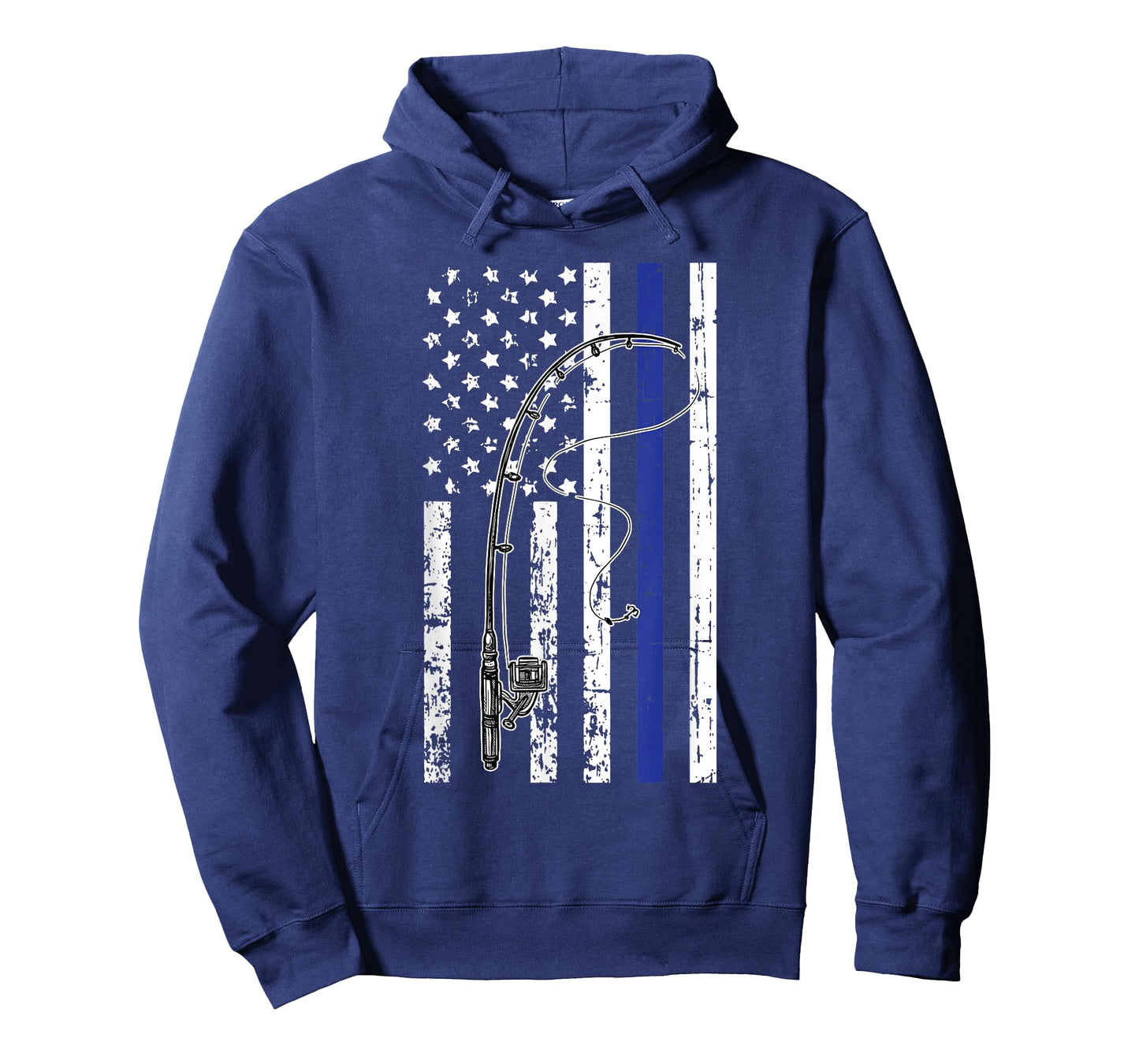 American Flag Blue Line Fishing Cool Police Officer Gifts T-Shirt