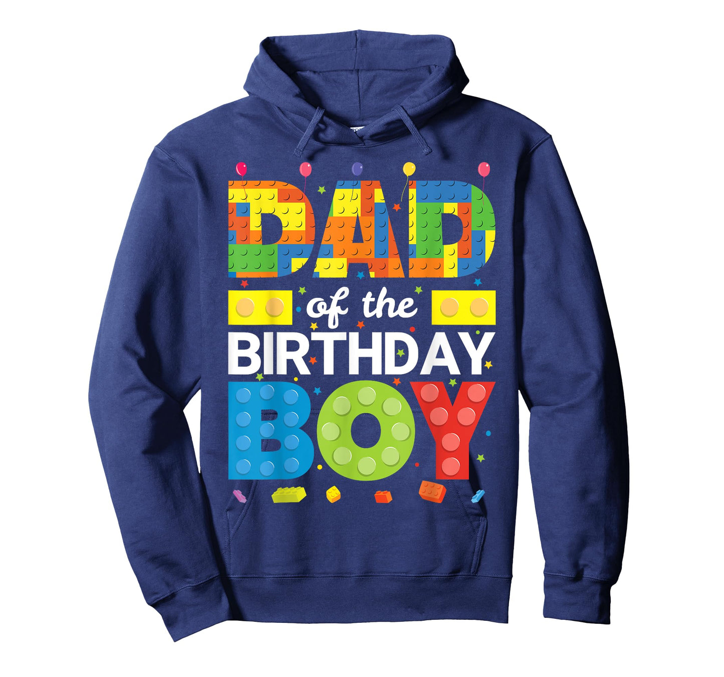 Dad Of The Birthday Boy Kid Block Building Brick Builder T-Shirt