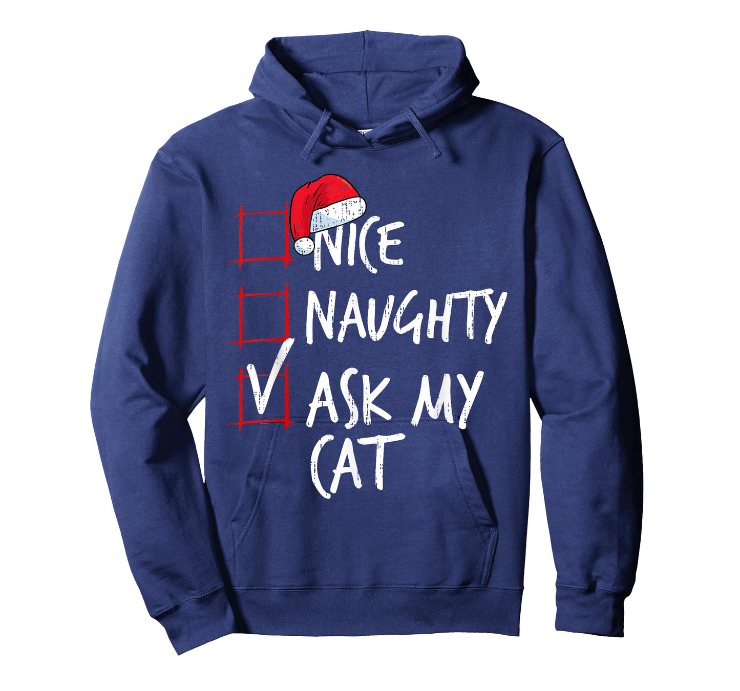 Nice Naughty Ask My Cat Christmas List Santa Costume Xmas T-Shirt