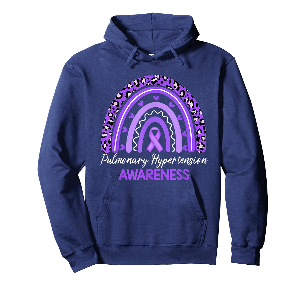 Leopard Rainbow Ribbon Pulmonary Hypertension Awareness T-Shirt