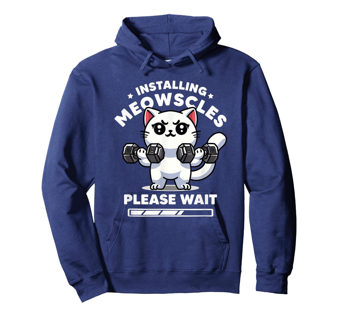 Installing Meowscles Please Wait Cat Funny Gym Quote Cat Men Women Kids T-Shirt