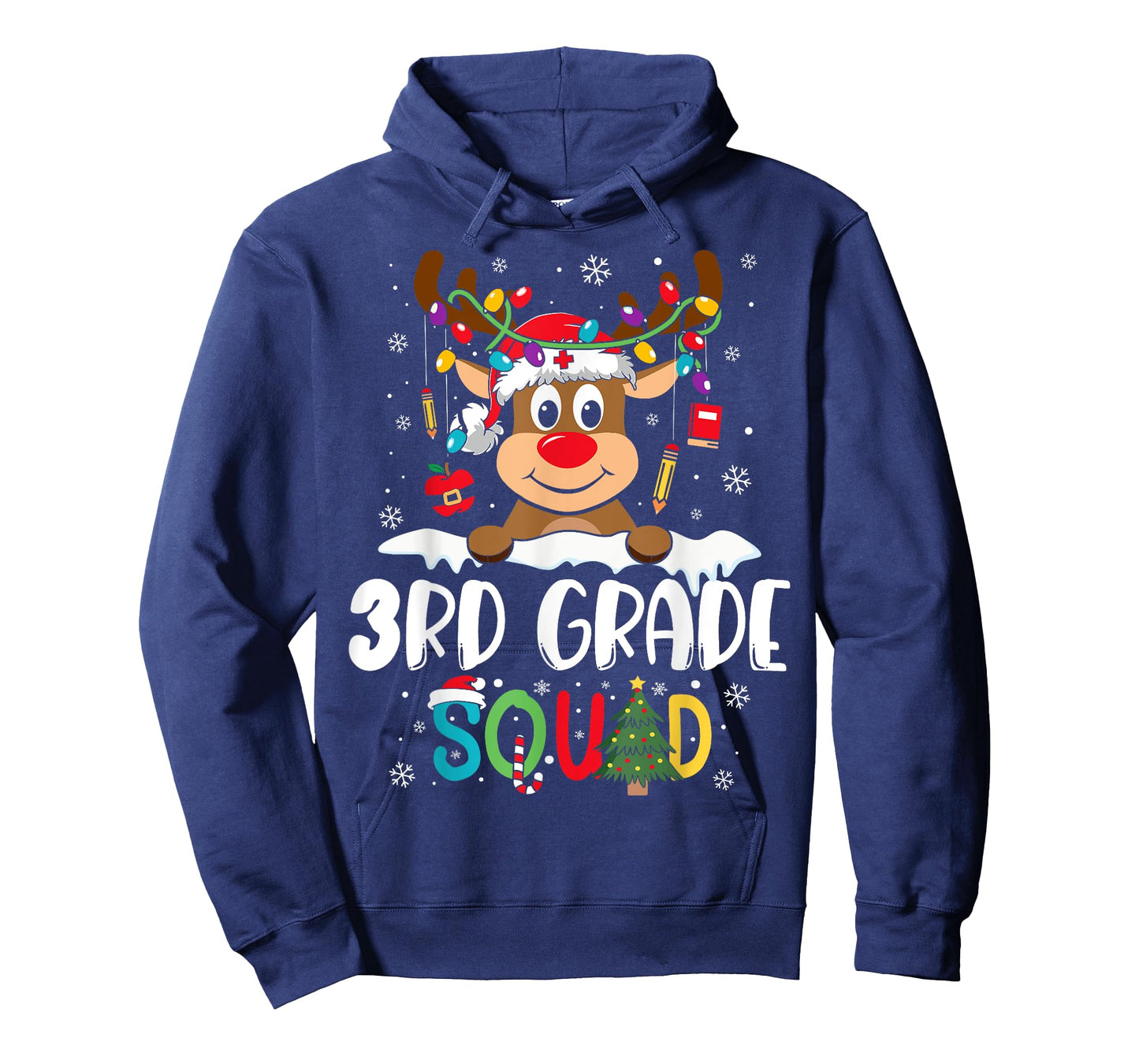 3rd Grade Teacher Squad Funny Reindeer Teacher Christmas T-Shirt