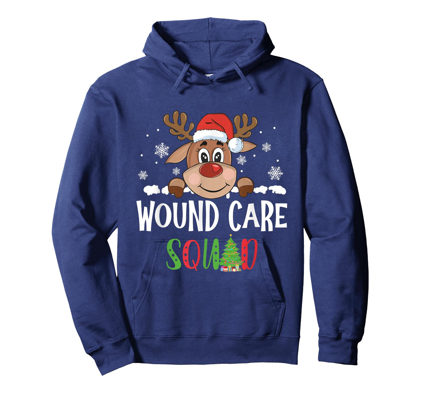 Cute Reindeer Christmas Wound Care Squad Stethoscope Nurse T-Shirt