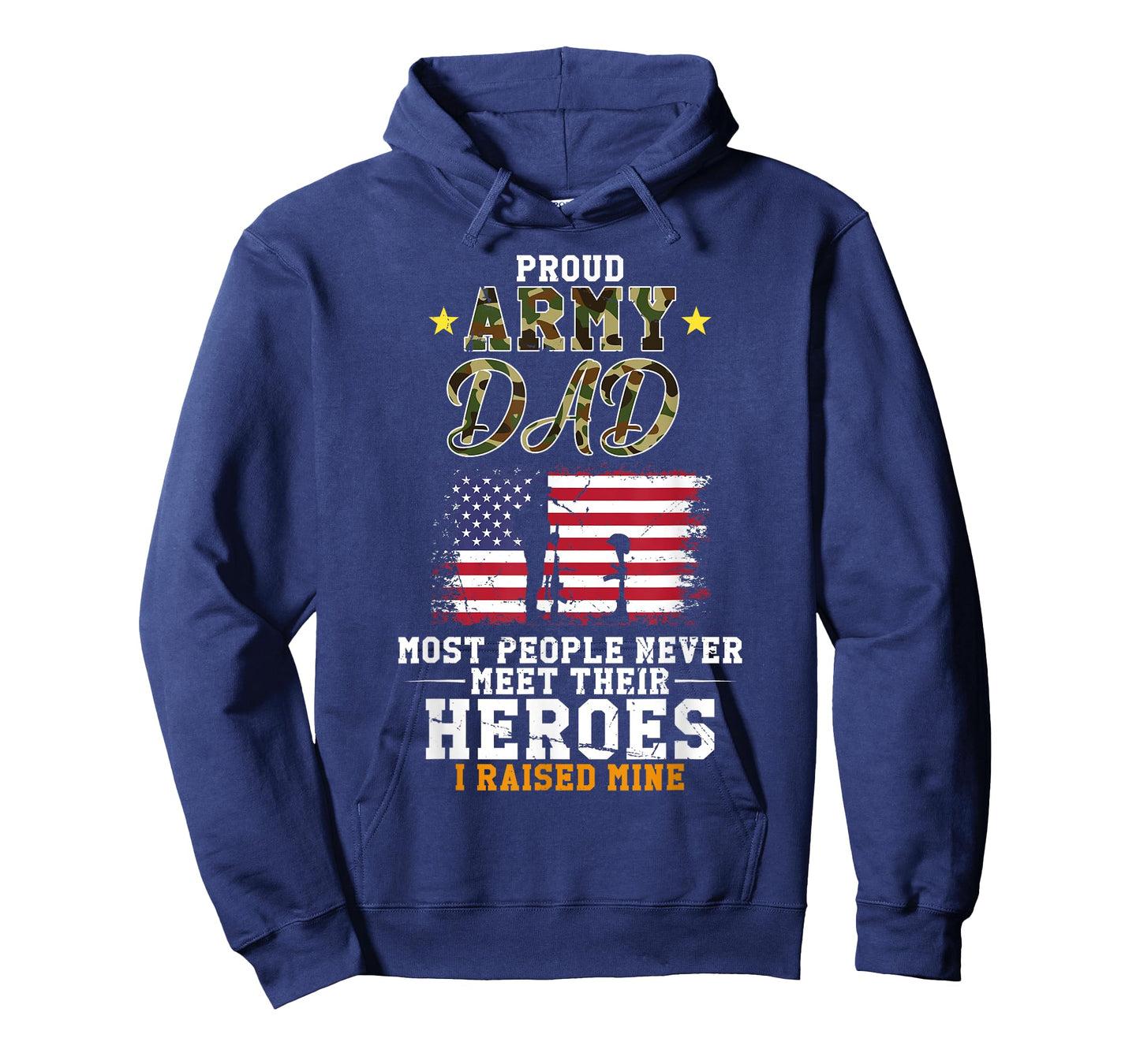 Proud Army Dad I Raised Mine USA American Flag Veteran T-Shirt