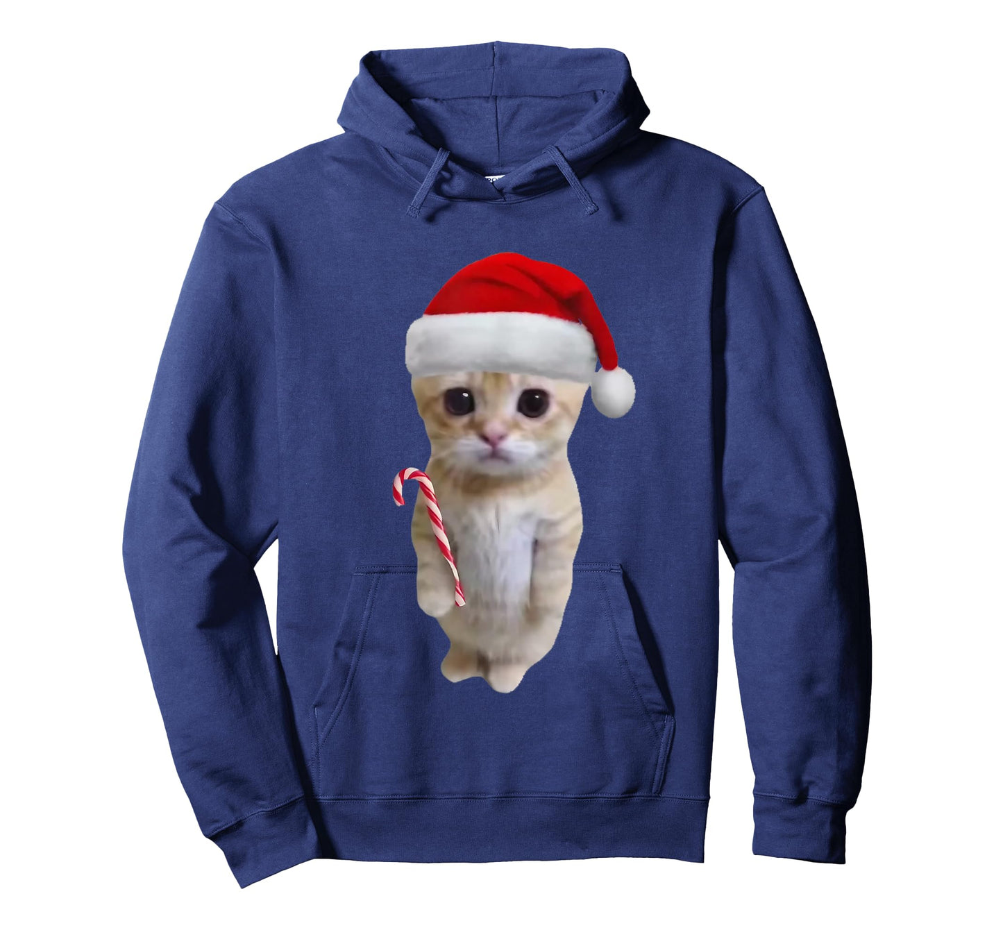 El Gato Meme Cat with Santa Hat and Candy Cane Christmas T-Shirt