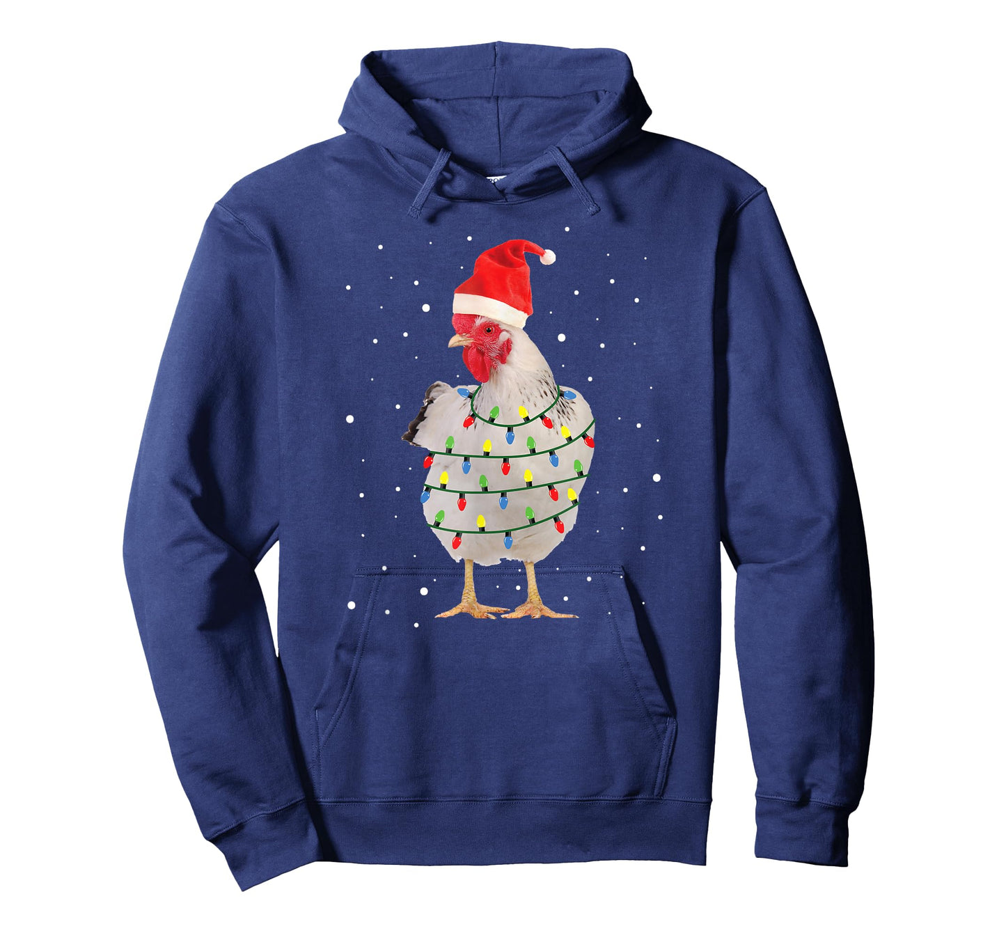 Chicken Christmas Chicken Santa Hat Lights T-Shirt