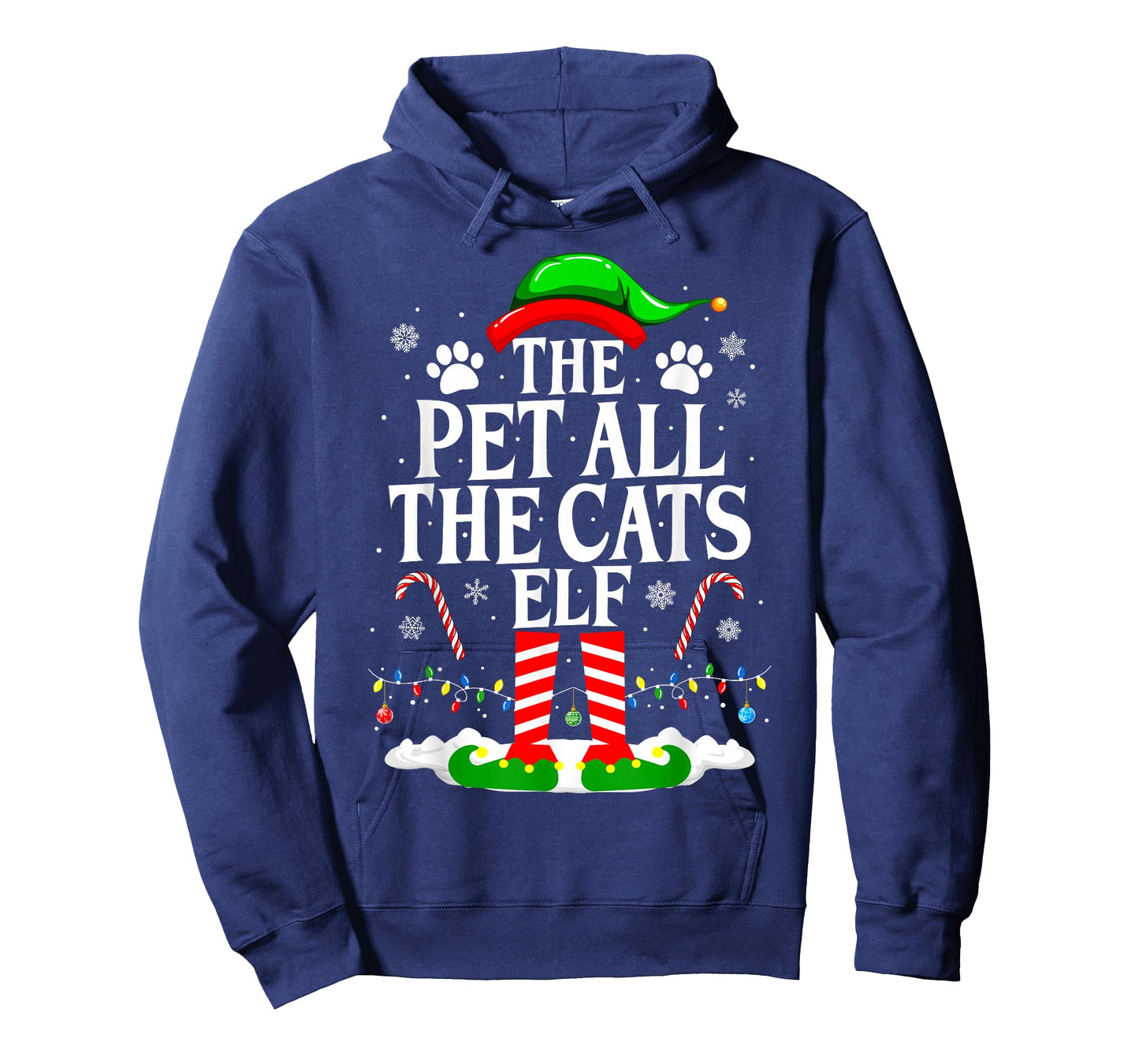 The Pet All The Cats Elf Xmas Funny Cat lover Christmas T-Shirt