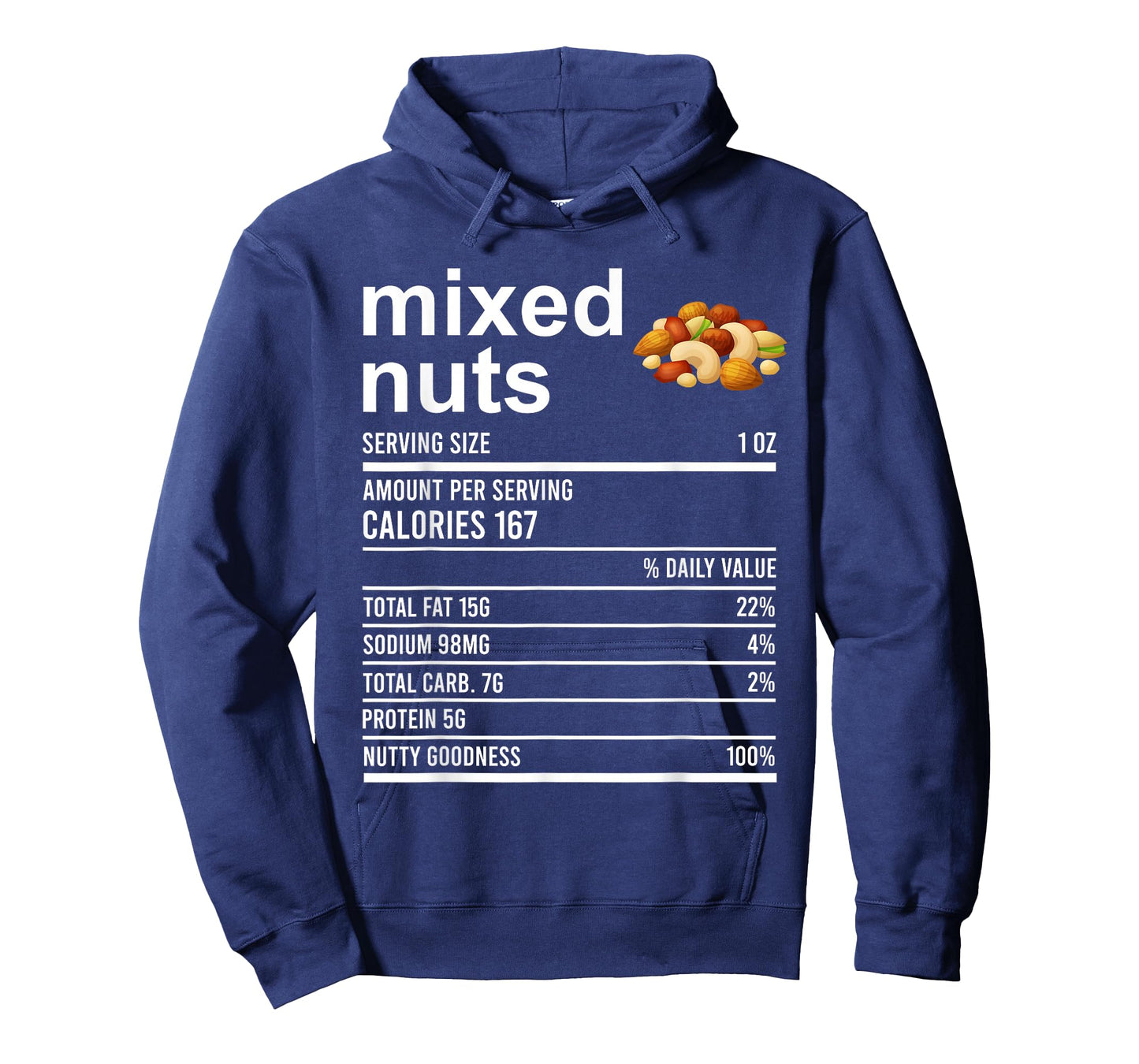 Funny Thanksgiving Food Apparel, Mixed Nuts Nutrition Fact T-Shirt