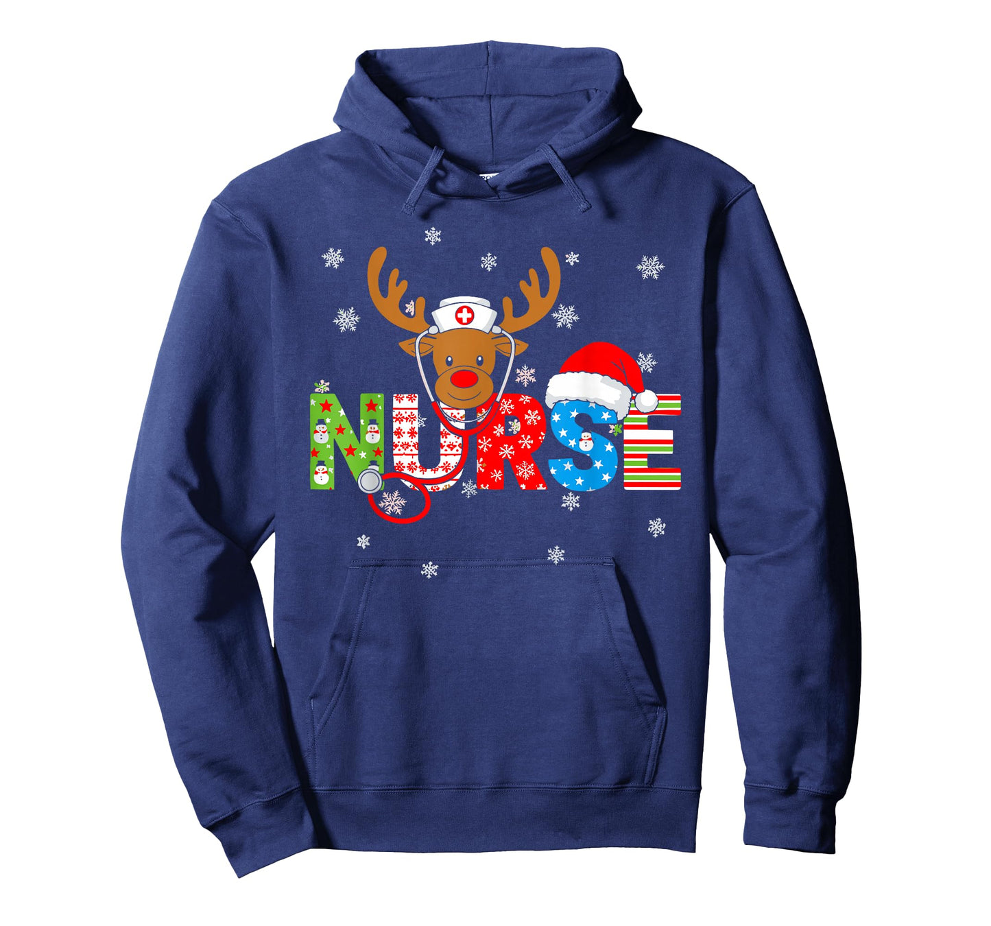 Christmas Nurse Stethoscope Santa Hat Reindeer Xmas T-Shirt