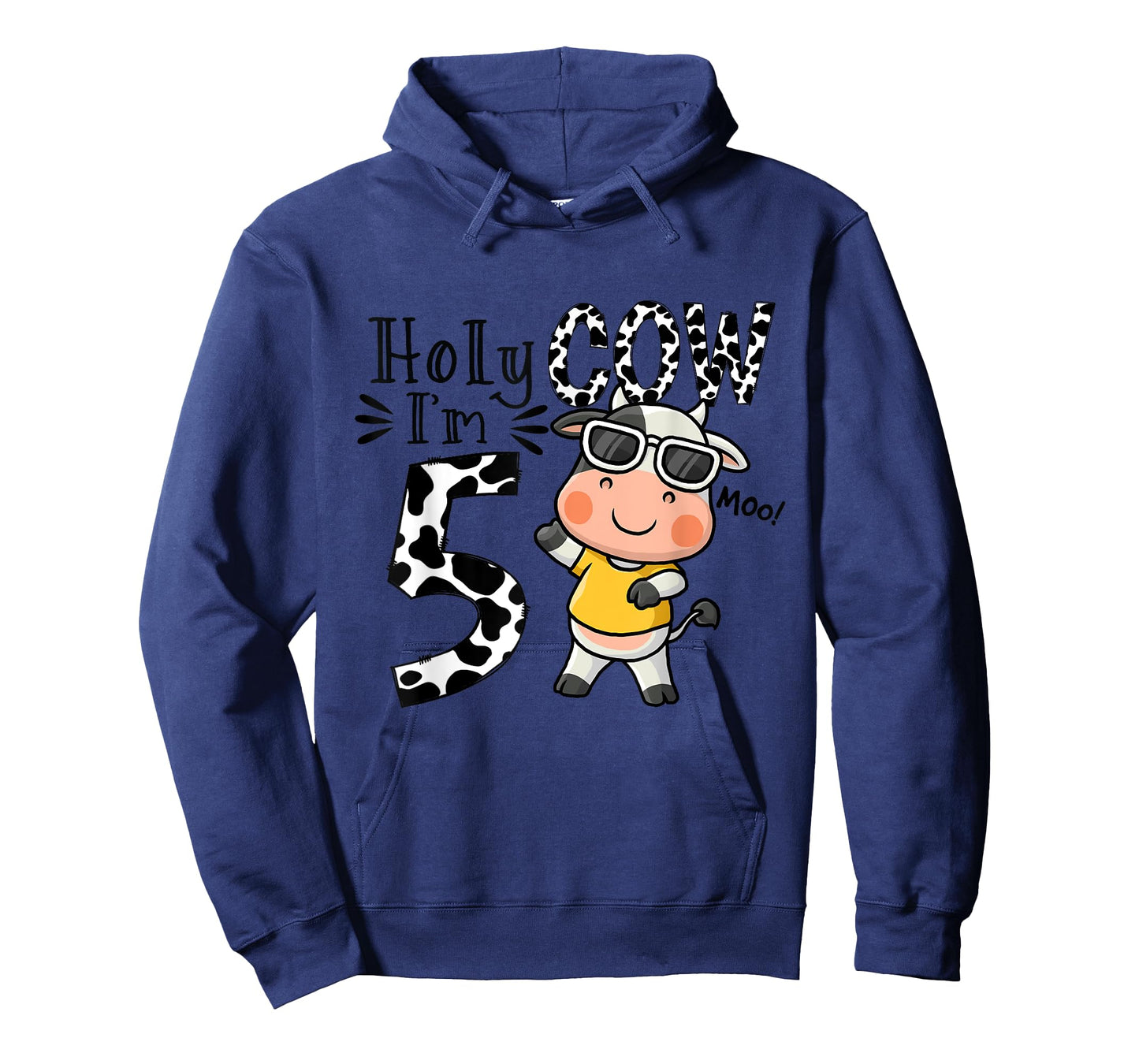 Cute 5th Cow Farm Animals Bday Holy Cow I'm 5 Birthday Boy T-Shirt
