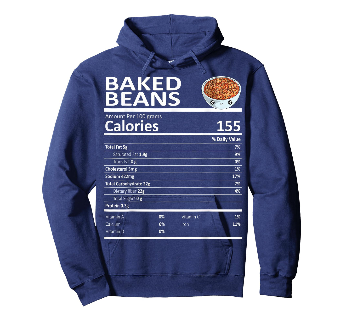 Baked Beans Nutritional Facts Thanksgiving X-Mas Gift Food T-Shirt