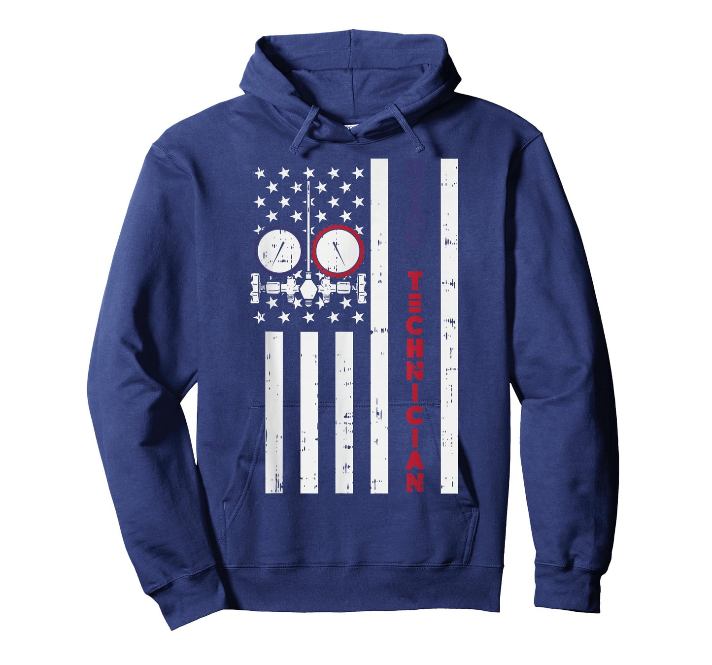 Vintage American Flag HVAC Technician - Proud USA HVAC Tech T-Shirt