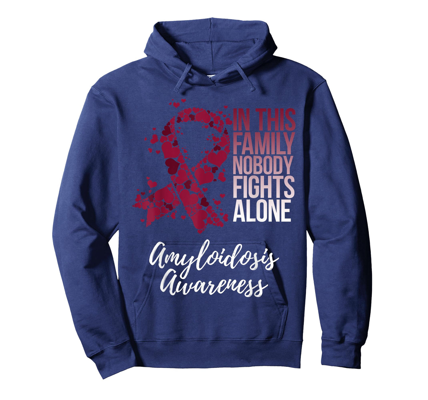 Amyloidosis Awareness Products Family Support Awareness T-Shirt - Unisex Adults - Black - Short Sleeve - Small - Classic Fit - Polyester