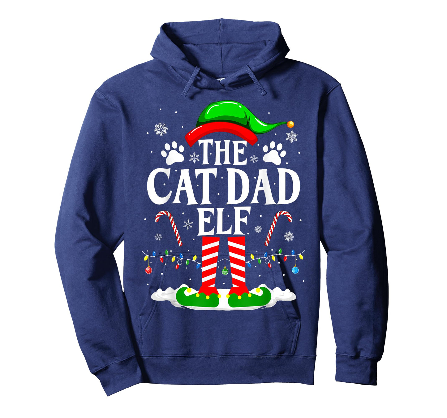 The Cat Dad Elf Xmas Funny Cats lover Christmas Cat Dad T-Shirt
