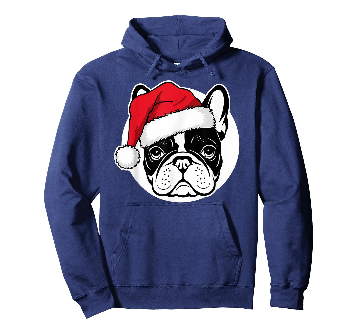 Joyful Frenchie Santa Dog on French Bulldog Christmas T-Shirt
