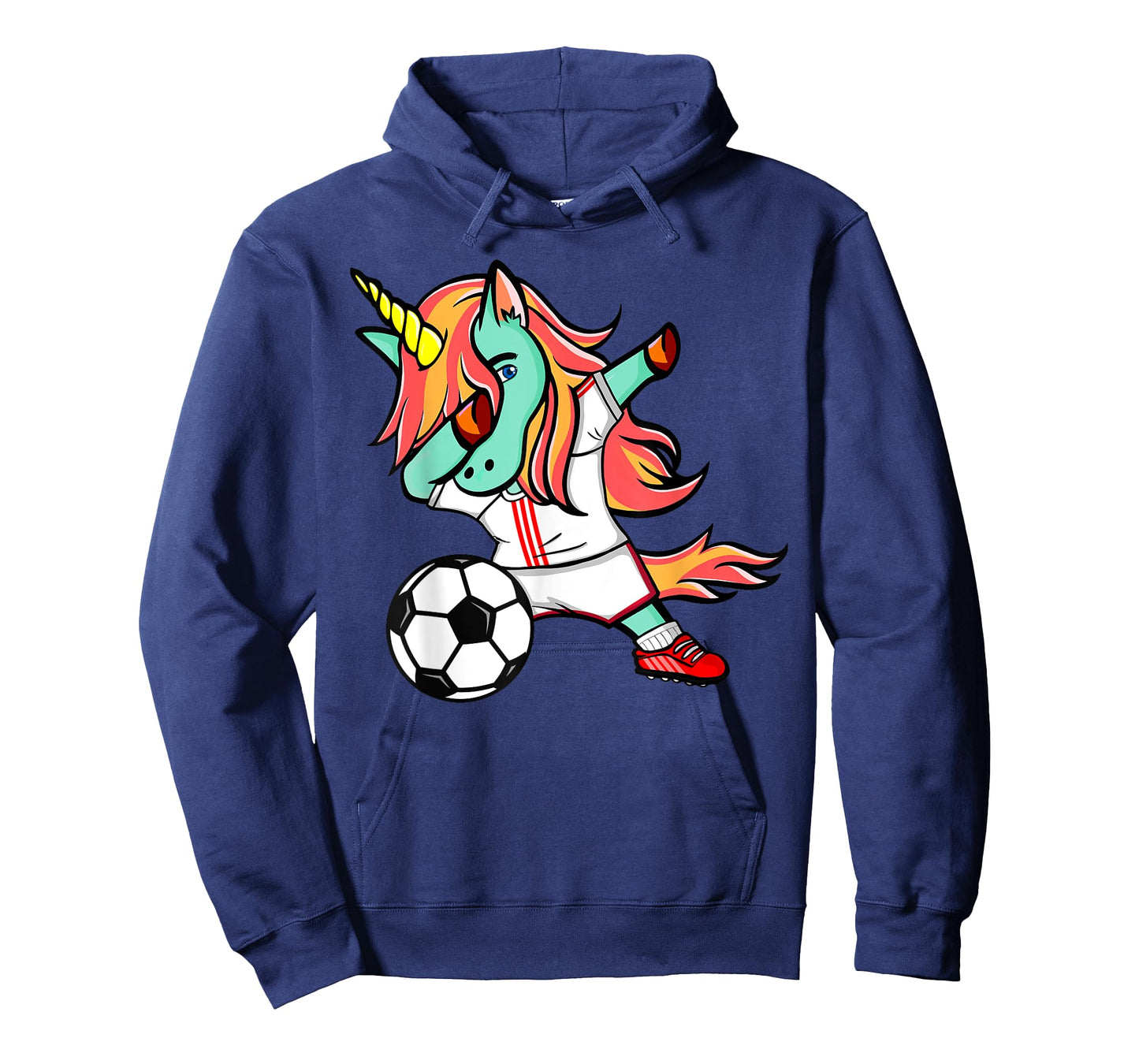 Dabbing Unicorn Soccer On White Red Sport Football Jersey T-Shirt