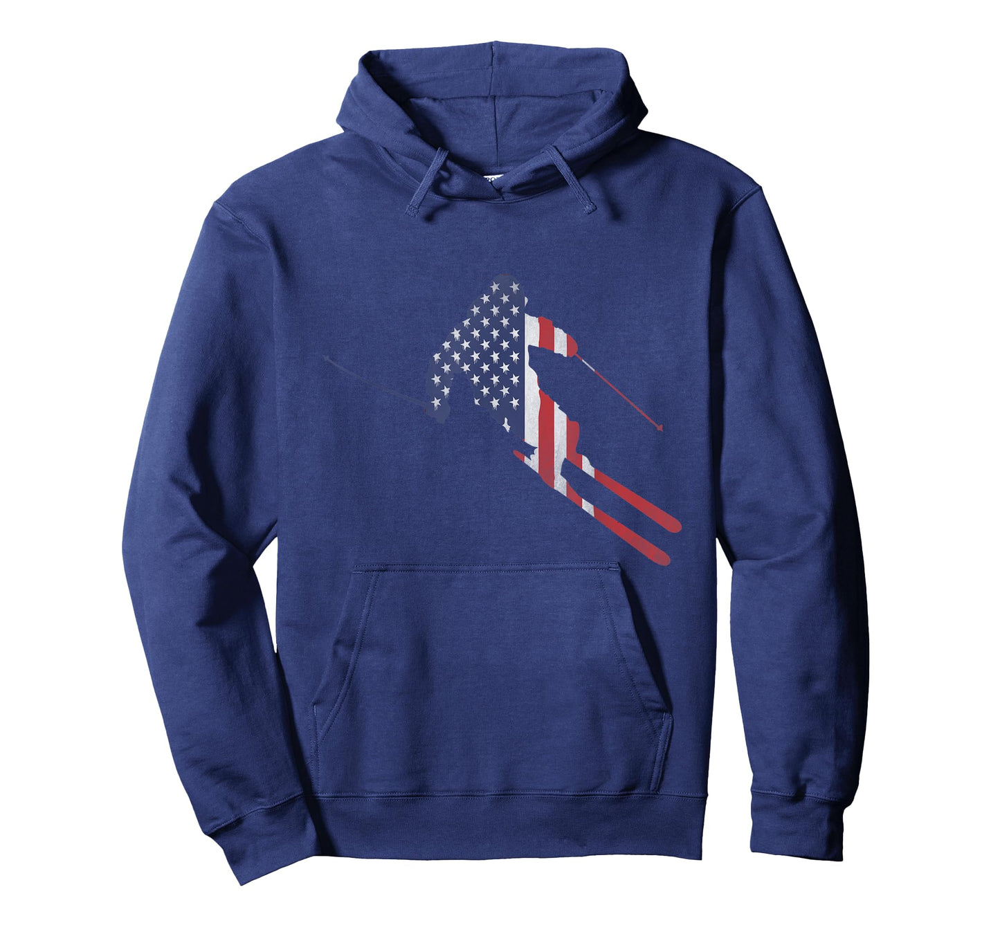 American Flag Skiing Outfit for US Skiers & Ski Run Winter T-Shirt for Women Kids Men