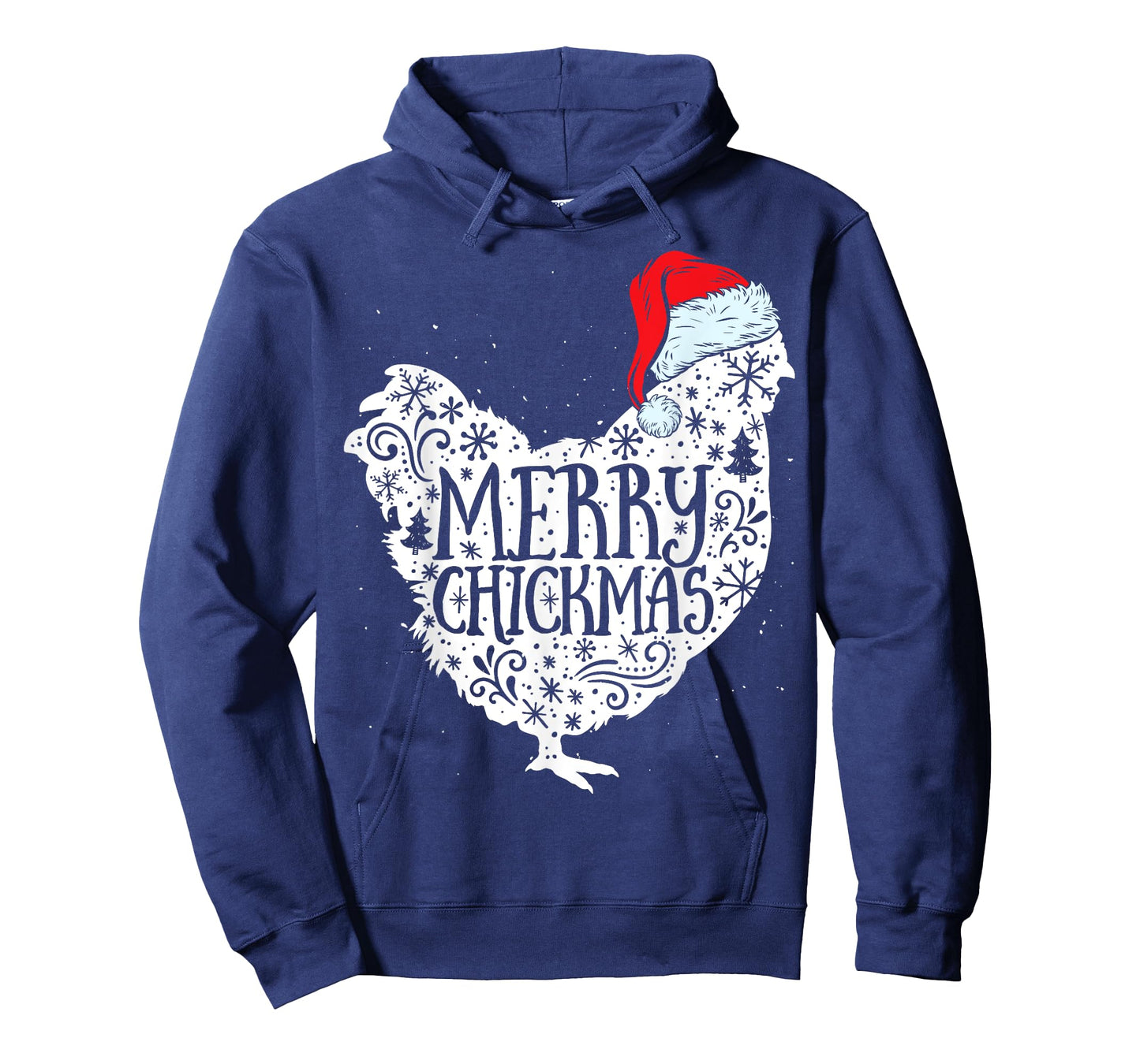 Chicken Christmas Merry Chickmas Santa Claus Hat Funny Xmas T-Shirt