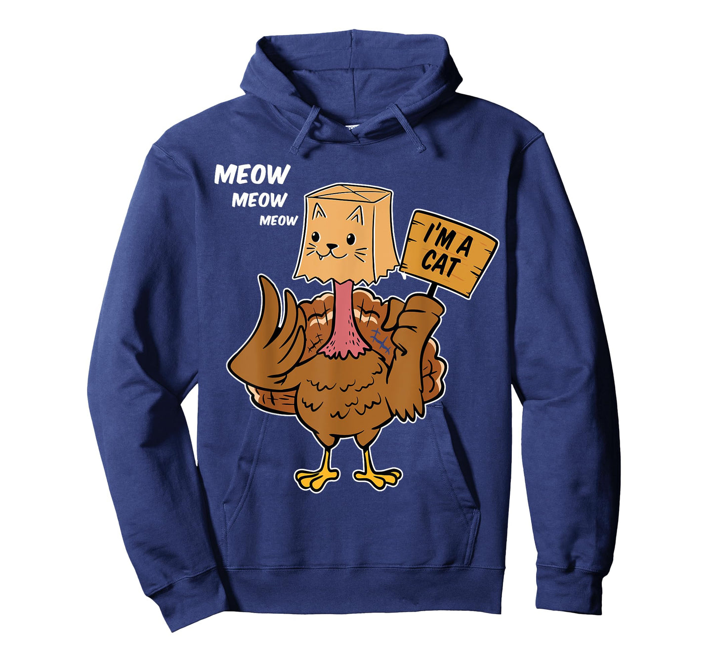 Thanksgiving Turkey Cat Meow Funny Men Women Thanksgiving T-Shirt