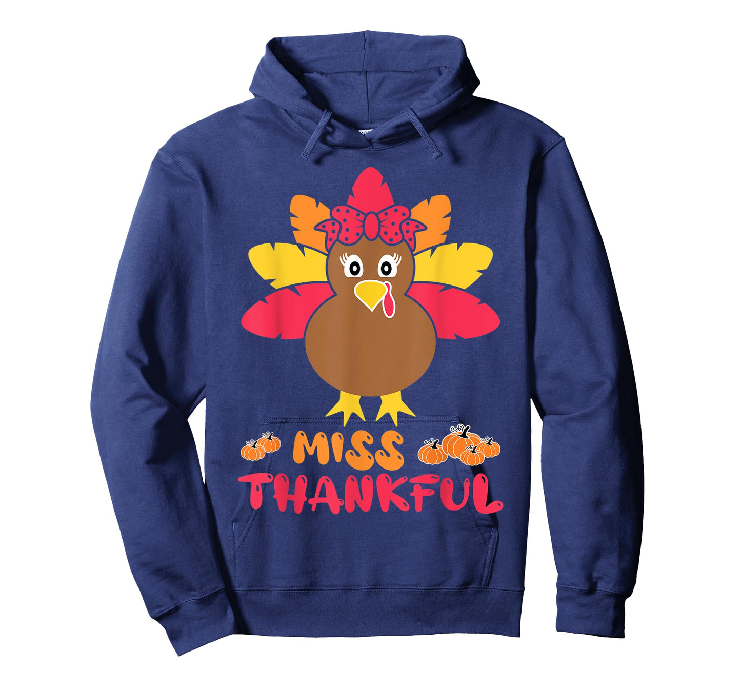 Miss Thankful Cutest Turkey In Flock Kid Thanksgiving Girl T-Shirt