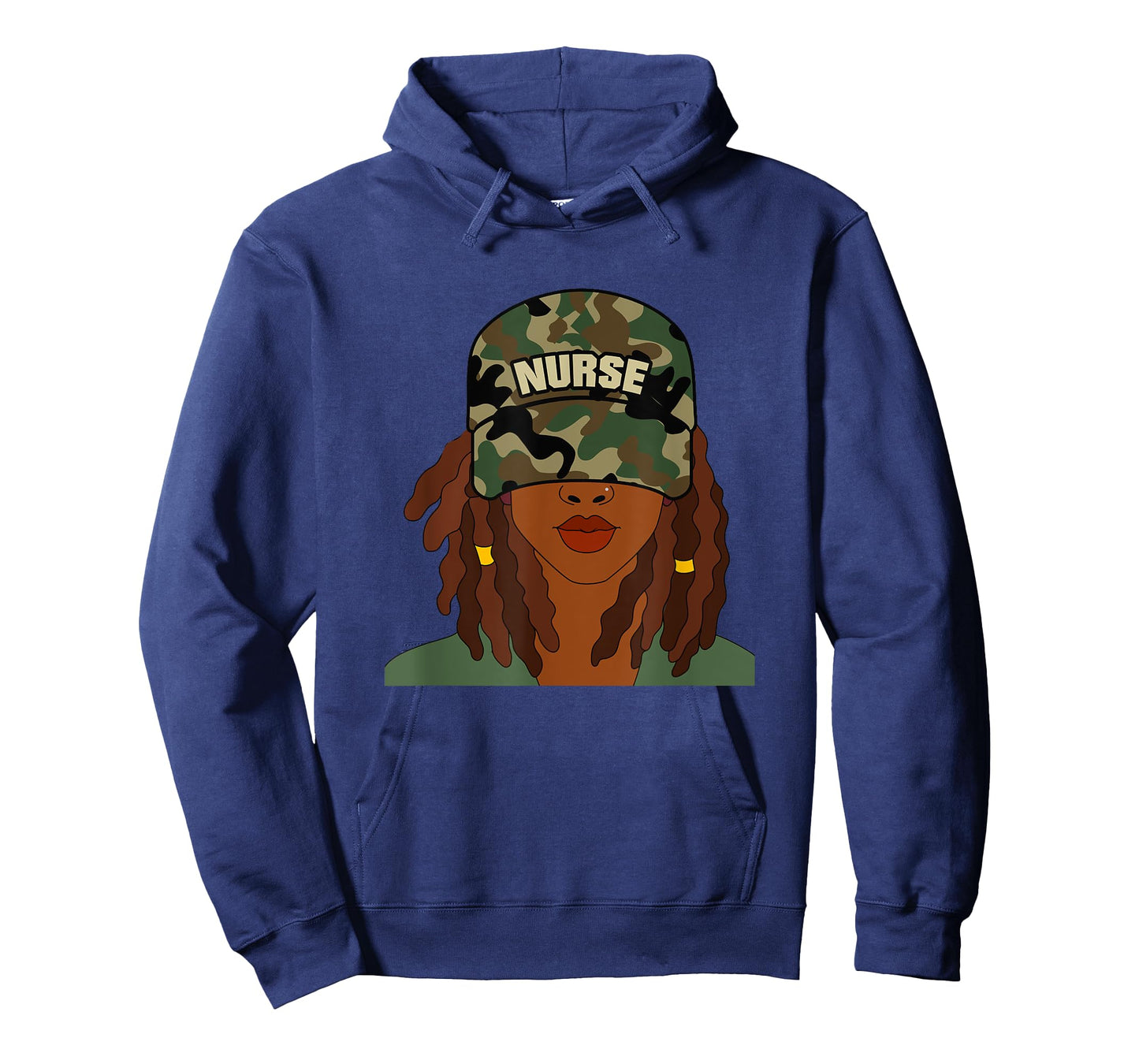 African American Nurse LPN Camo Camouflage Hat Locs T-Shirt