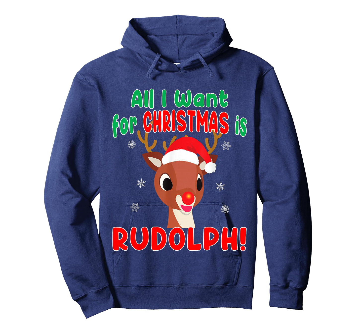 All I Want for Christmas Rudolph Red Nose Reindeer Kids Gift T-Shirt