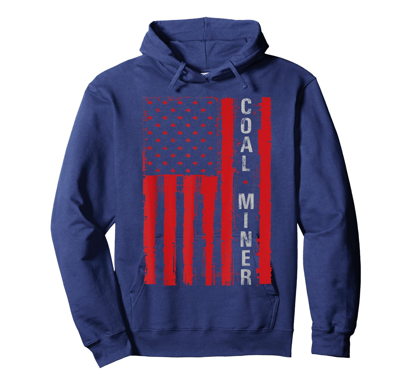 Distressed American Flag Coal Miner Mining Proud Men Gifts T-Shirt