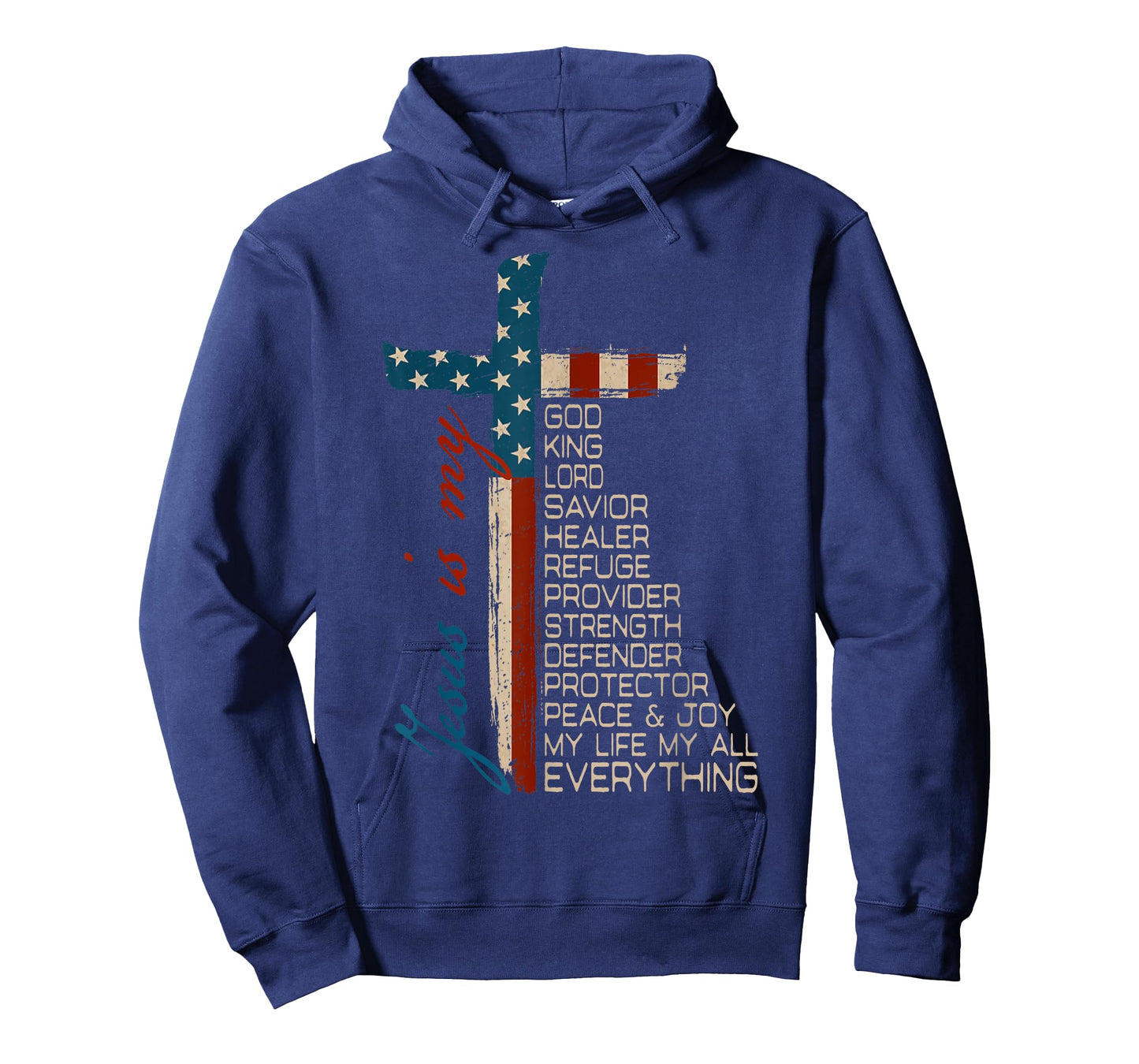 American Flag Jesus Is My God King Lord And Savior Christian T-Shirt