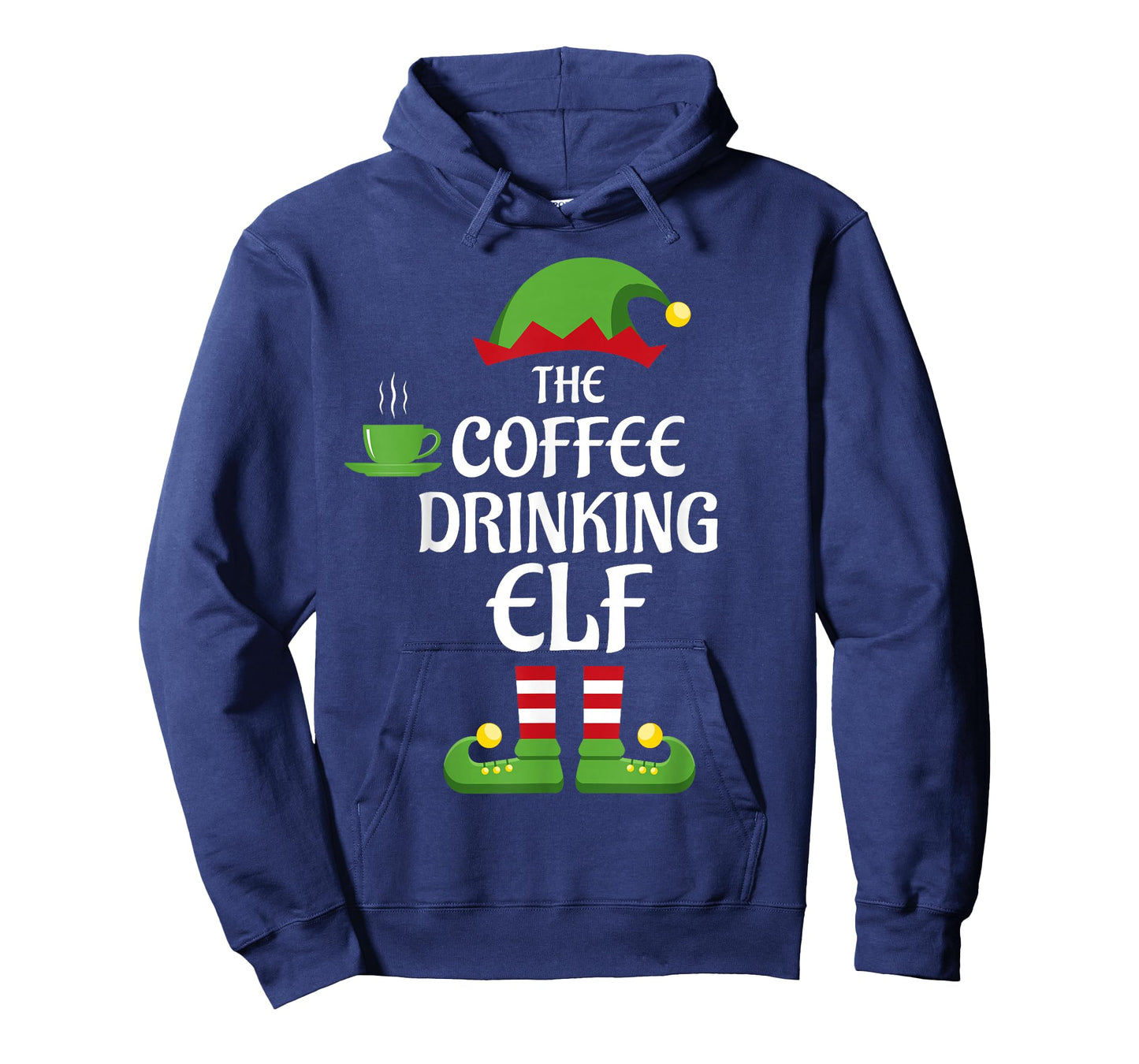 Coffee Drinking Elf Family Matching Group Christmas T-Shirt