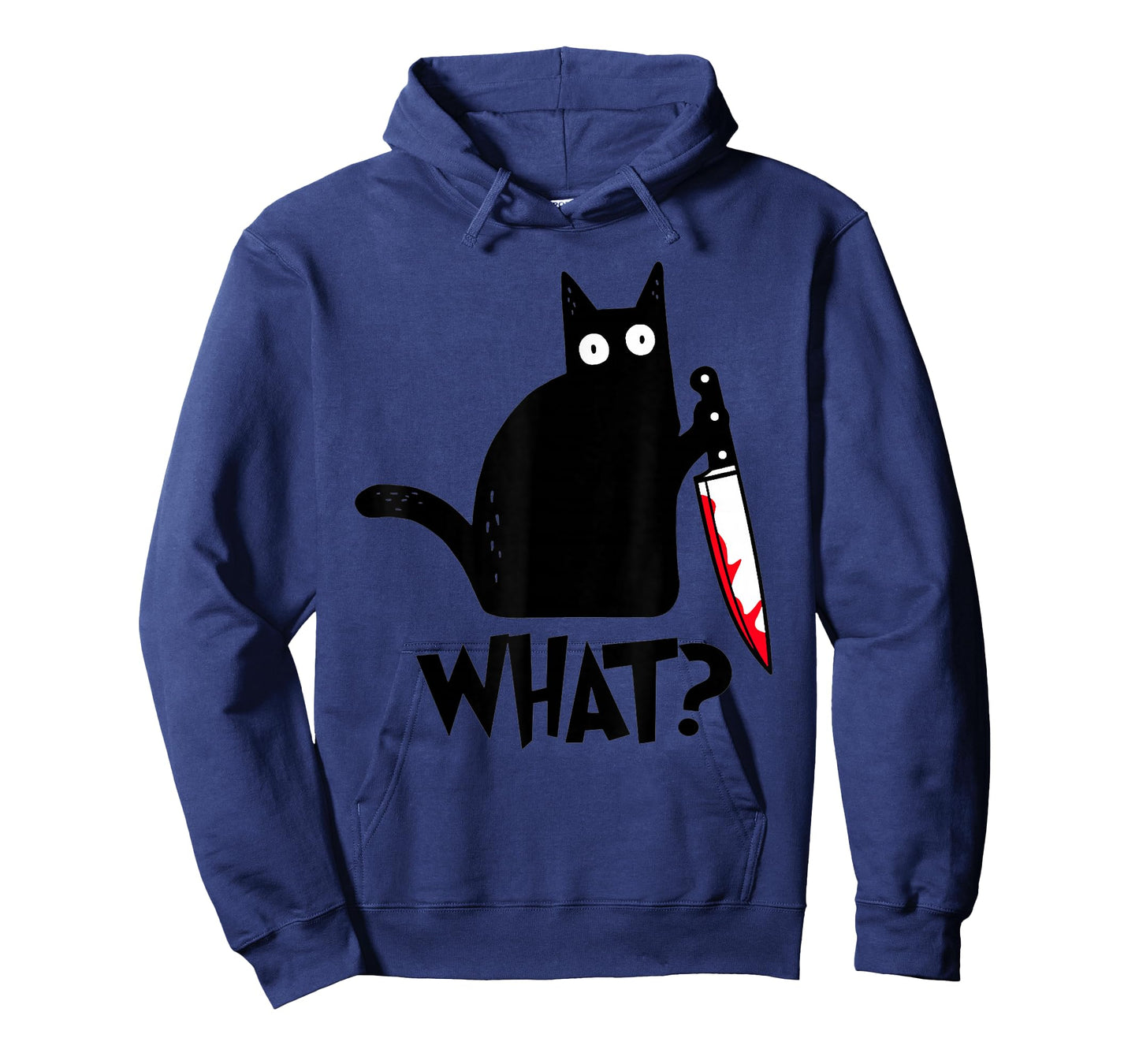 Cat What? Funny Black Cat Murderous Cat with Knife T-Shirt