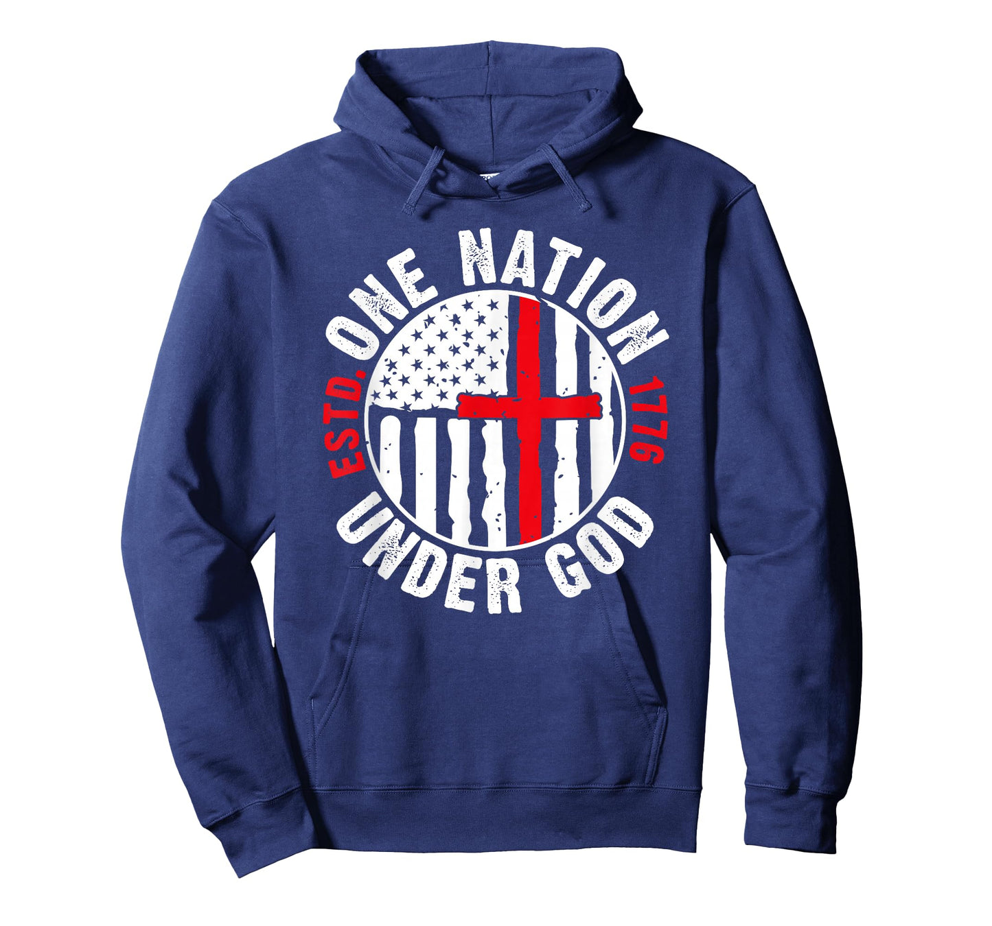 One Nation Under God - Est. 1776 - Cross & Flag T-Shirt