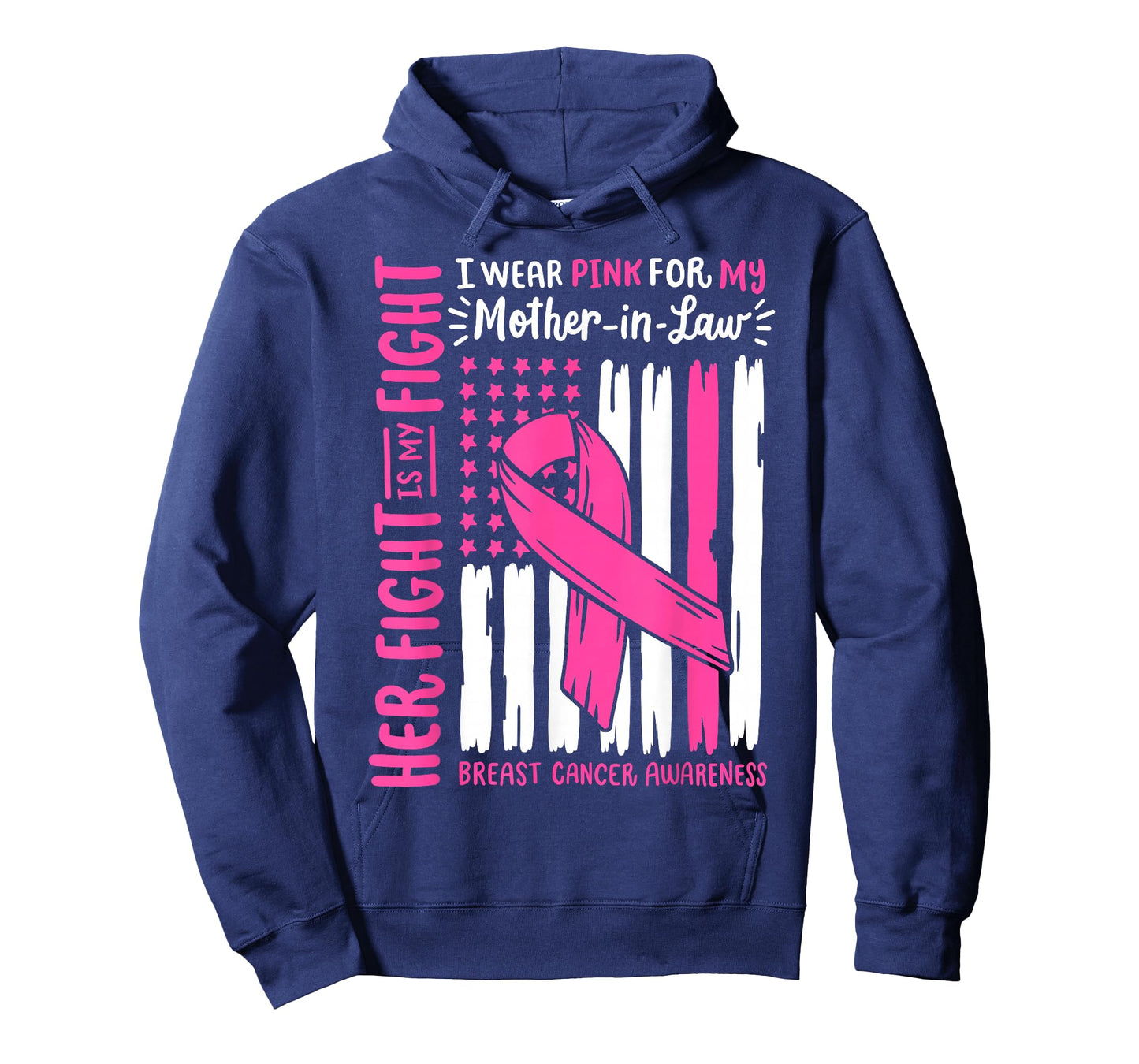 Breast Cancer American Flag Wear Pink For My Mother In Law T-Shirt