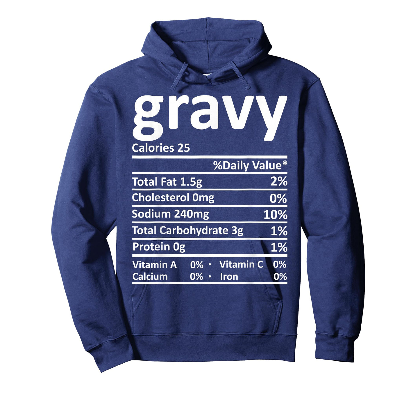Gravy Nutrition Thanksgiving Costume Food Facts Christmas T-Shirt