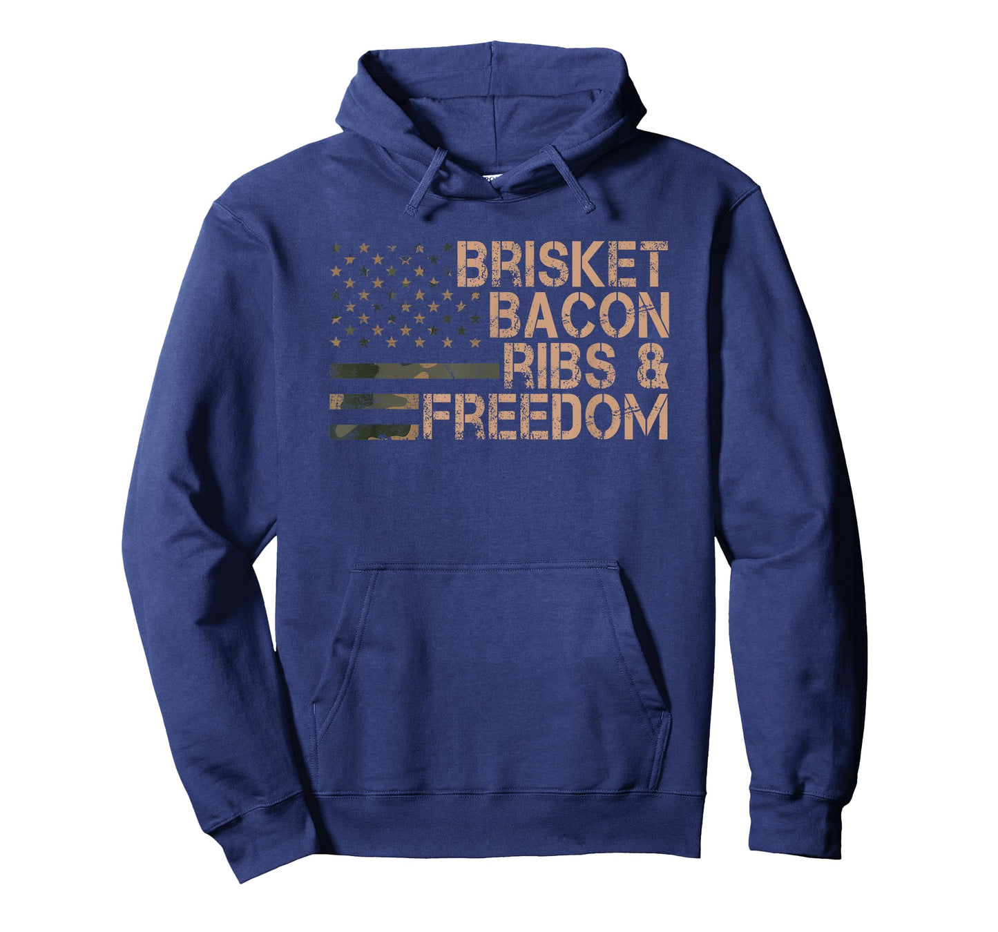 Brisket Bacon Ribs & Freedom Grill BBQ Funny Meat Smoking T-Shirt