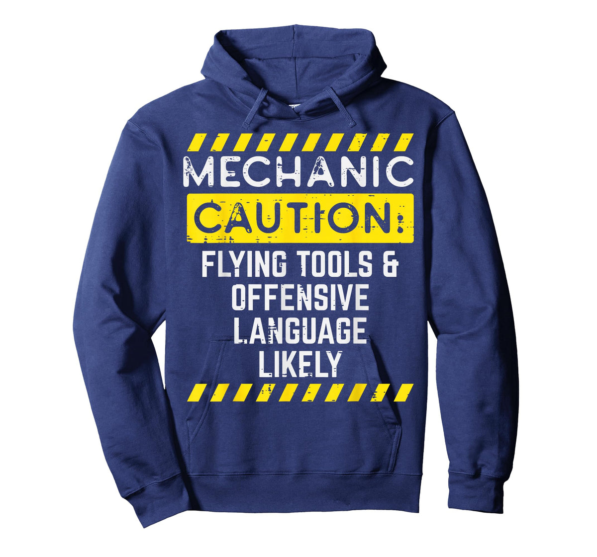 Mechanic Caution Flying Tools Funny Car Auto Garage Men T-Shirt