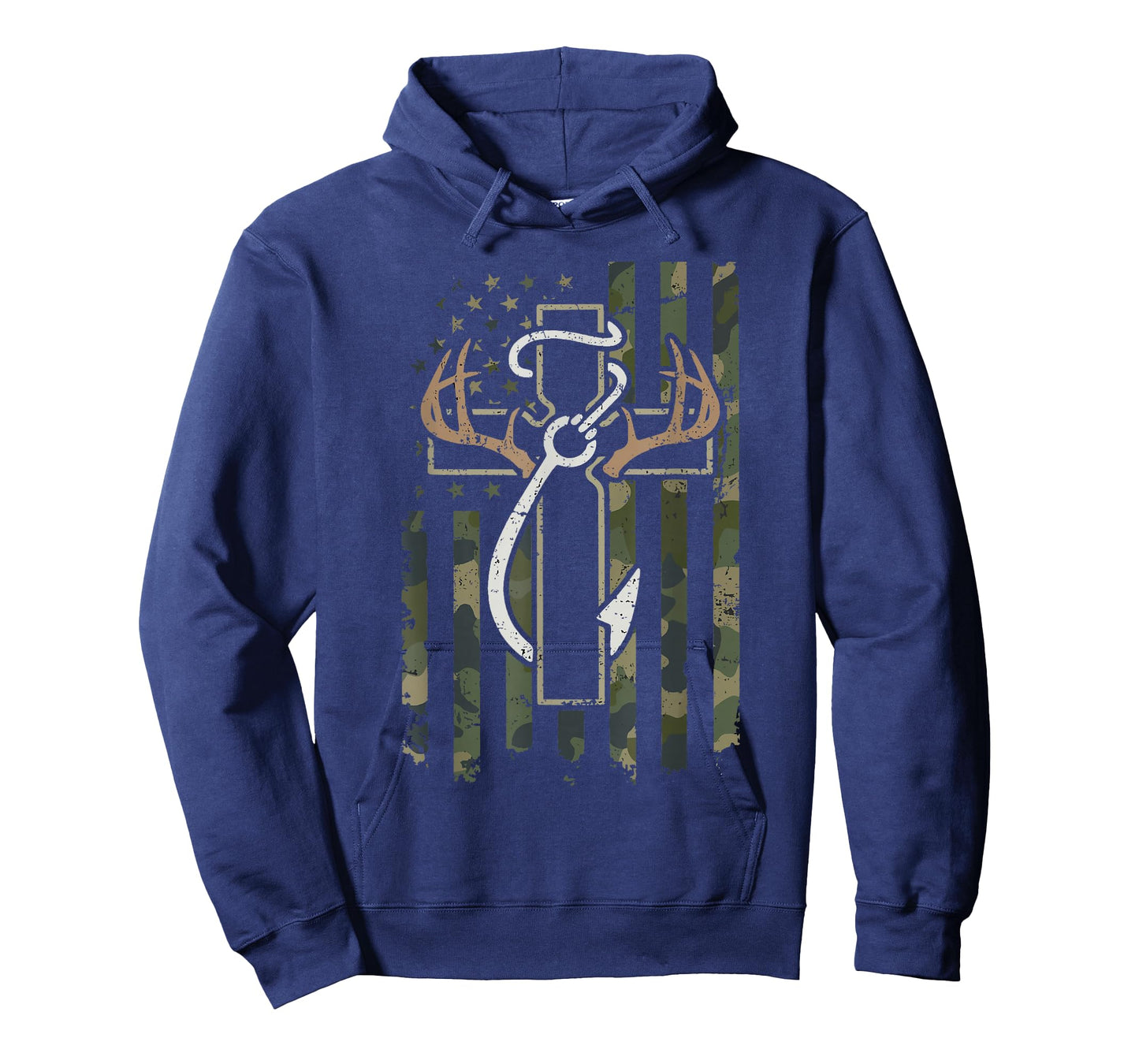 Hunting Fishing Faith Deer Antlers Cross Hook Christian Camo T-Shirt