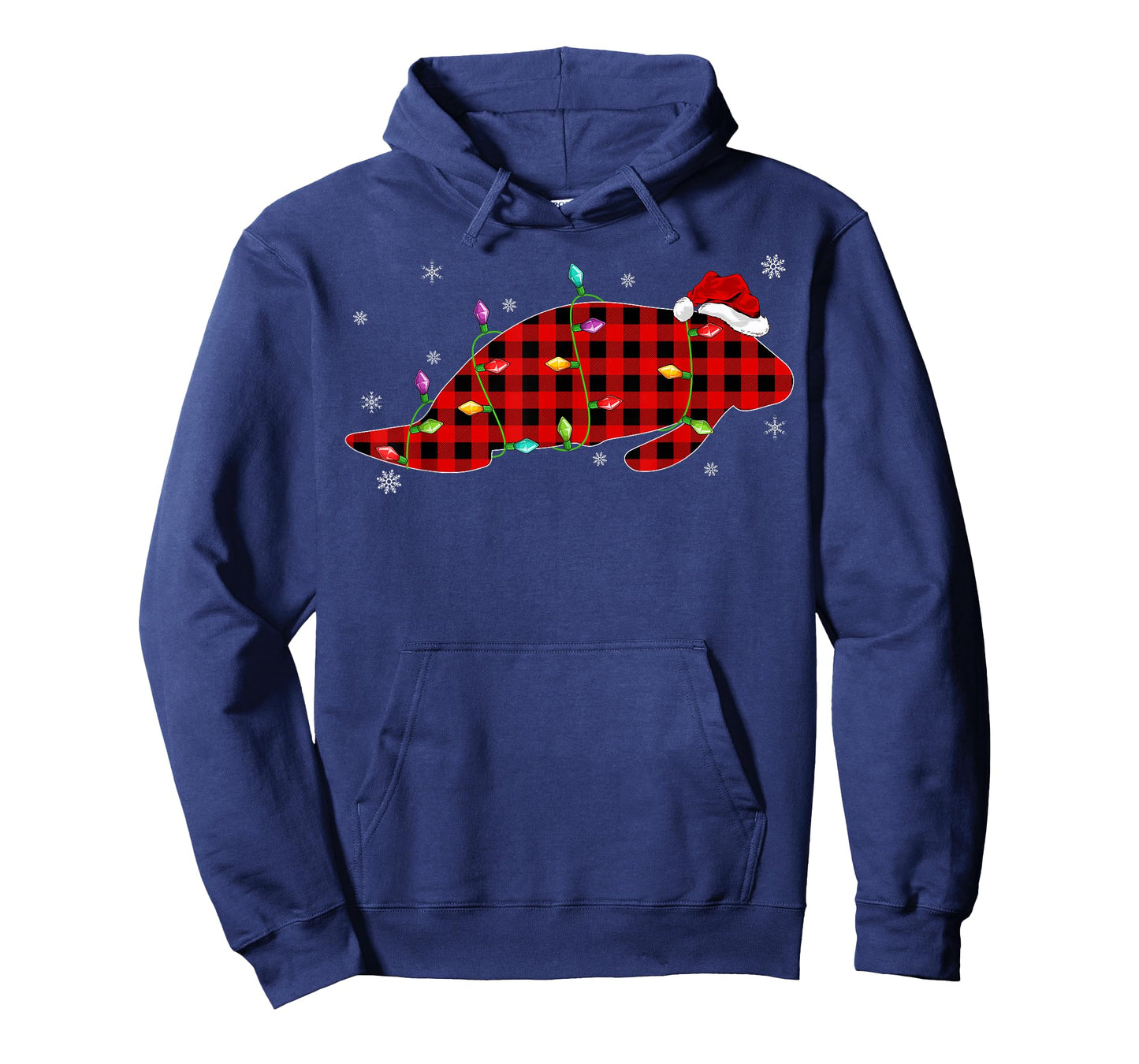 Funny Buffalo Plaid Family Matching Manatee Christmas Pajama T-Shirt
