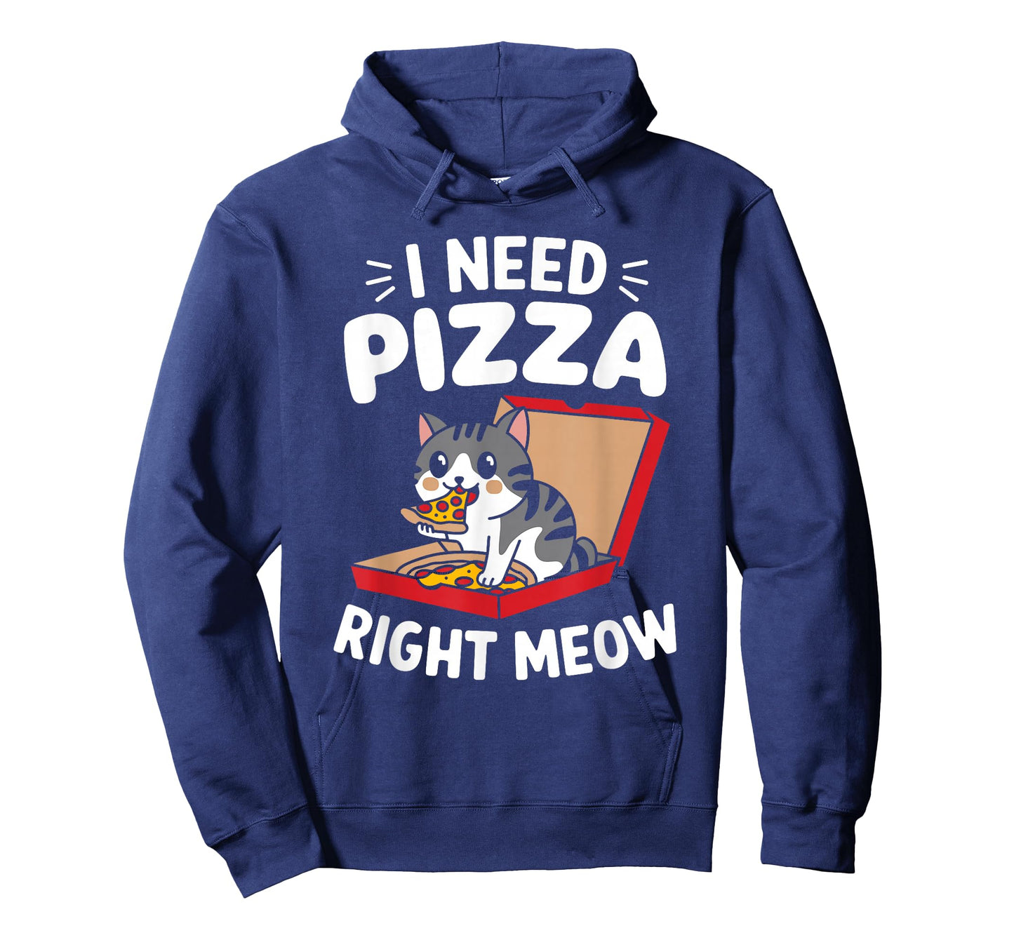 Funny Cat I Need Pizza Right Meow Pizza T-Shirt