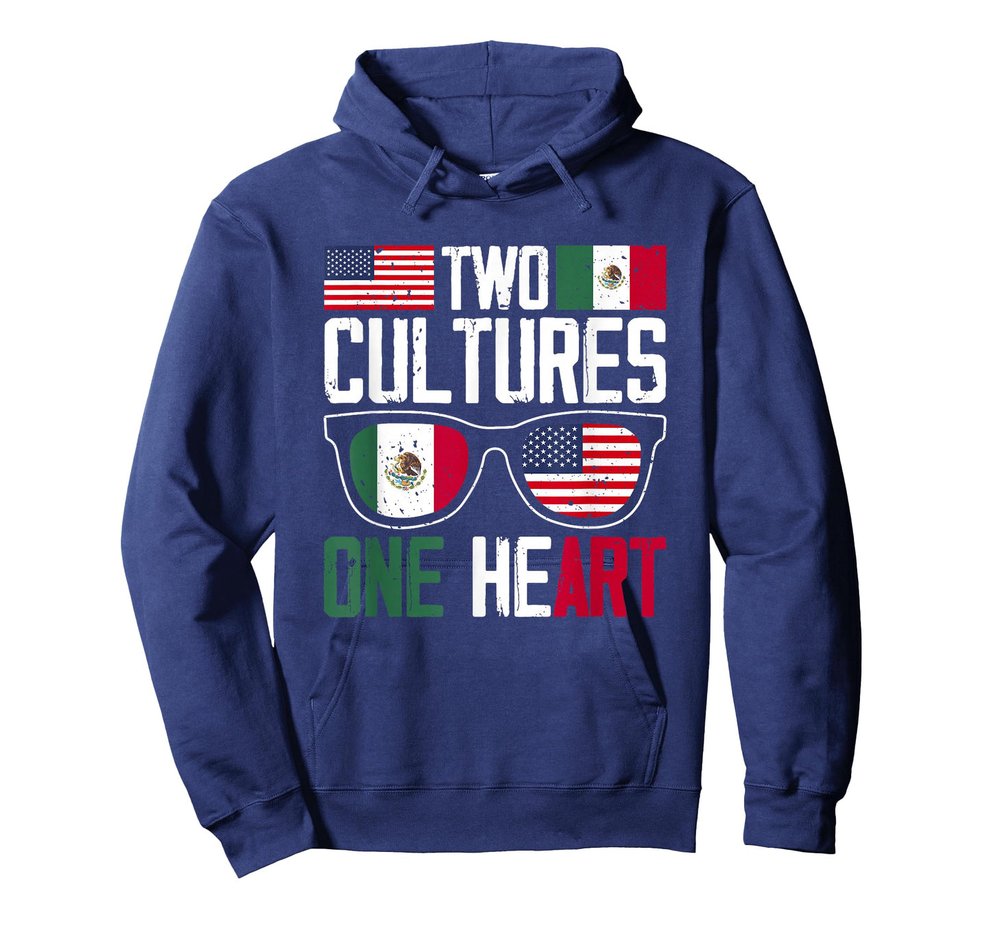 Two Cultures One Heart Mexico Usa America Mexican American T-Shirt