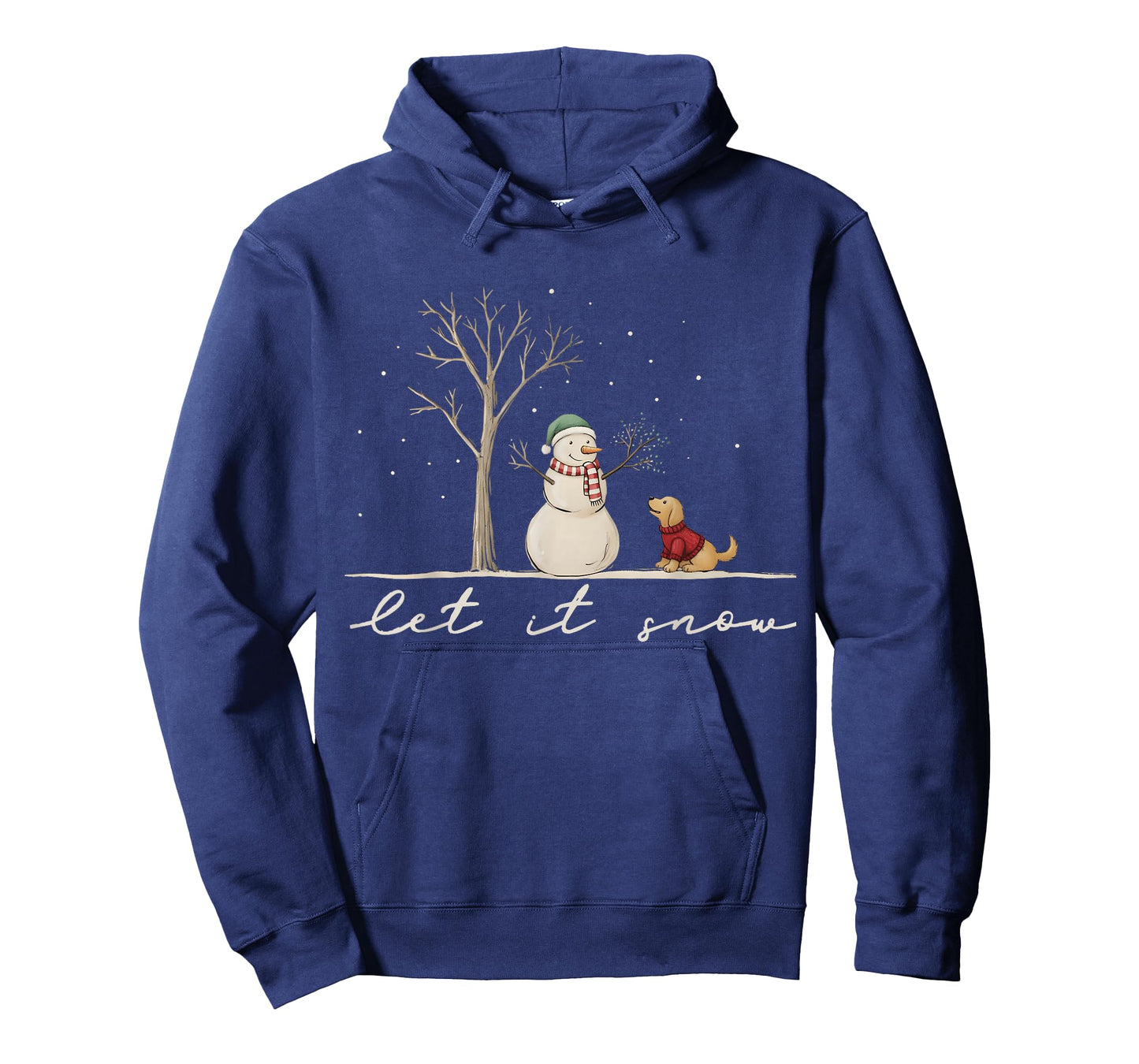 Cute Let It Snow Funny Snowman Dog Winter Christmas Family T-Shirt