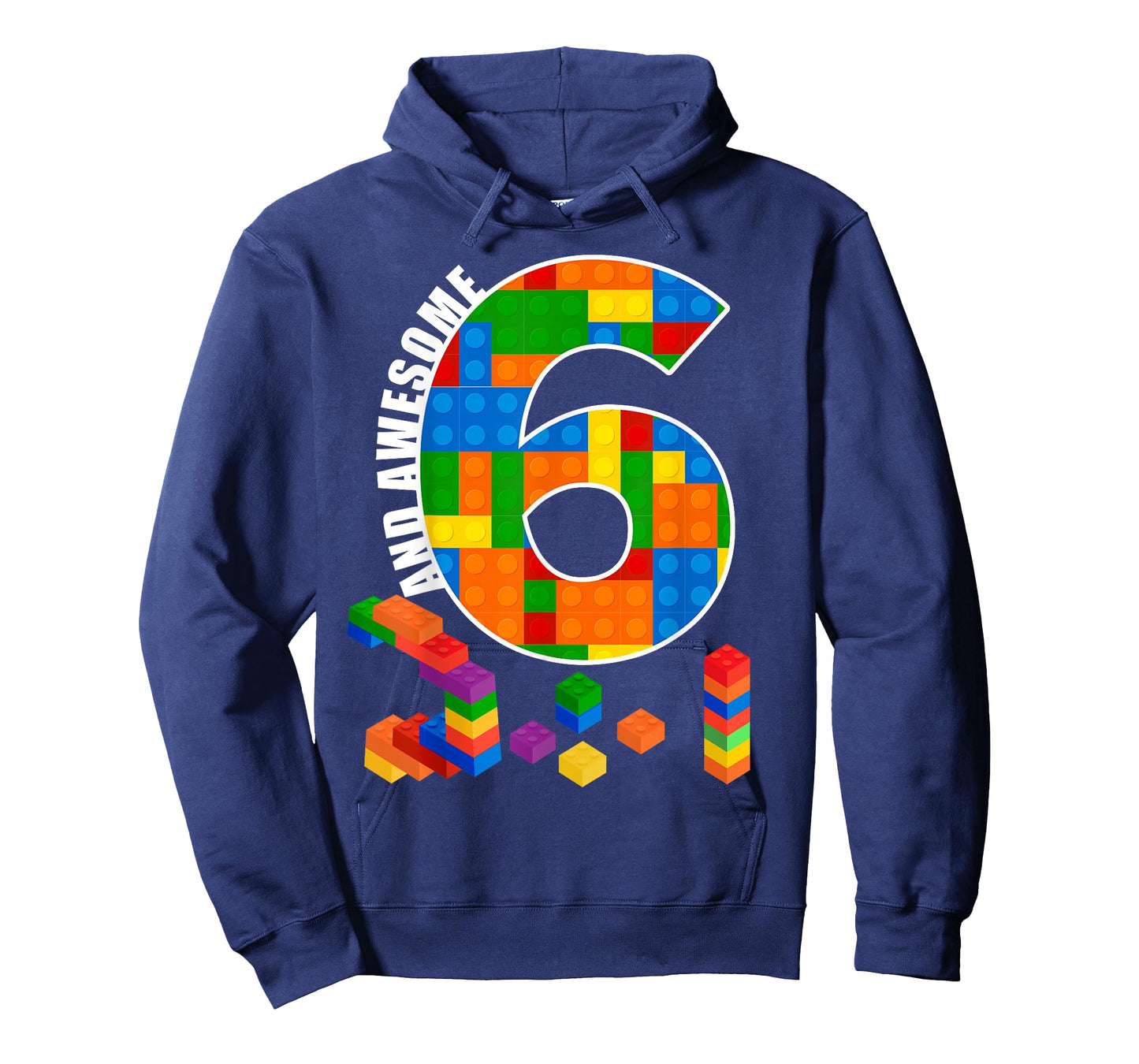 Building Blocks Bricks 6 Years Old Awesome Birthday Boy T-Shirt