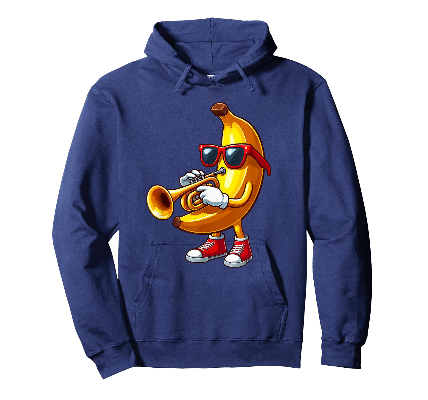 Banana Sunglasses Playing Trumpet Funny Fruit Instrument T-Shirt