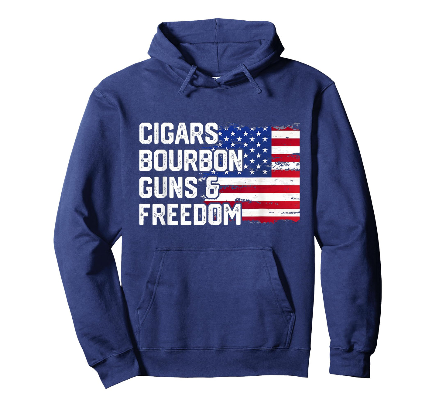 Cigars Bourbon Guns and Freedom Lover American Usa Flag T-Shirt