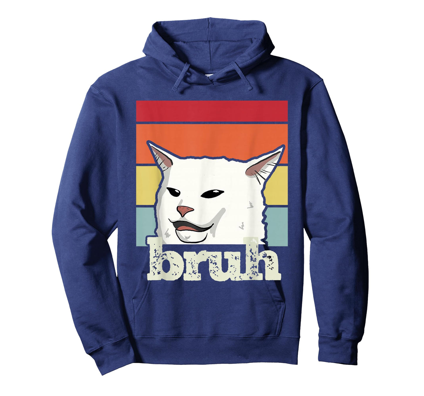 Funny Meme Saying Bruh with Cat Greetings Teens Boys Men T-Shirt
