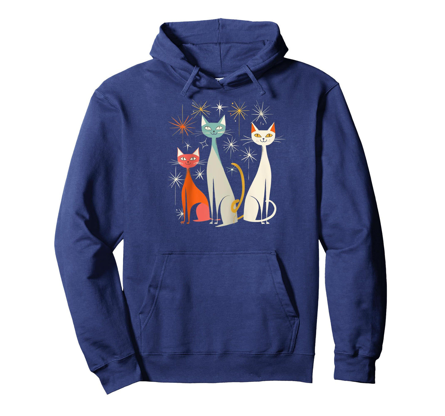 Vintage Retro Mid-Century Modern Look Cats 50s 60s Style Raglan Baseball Tee