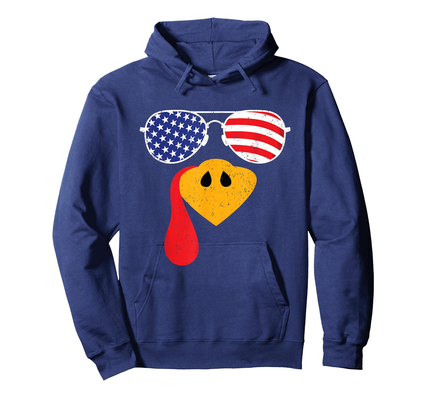 Turkey Face Flag Sunglasses Thanksgiving Family Outfits T-Shirt